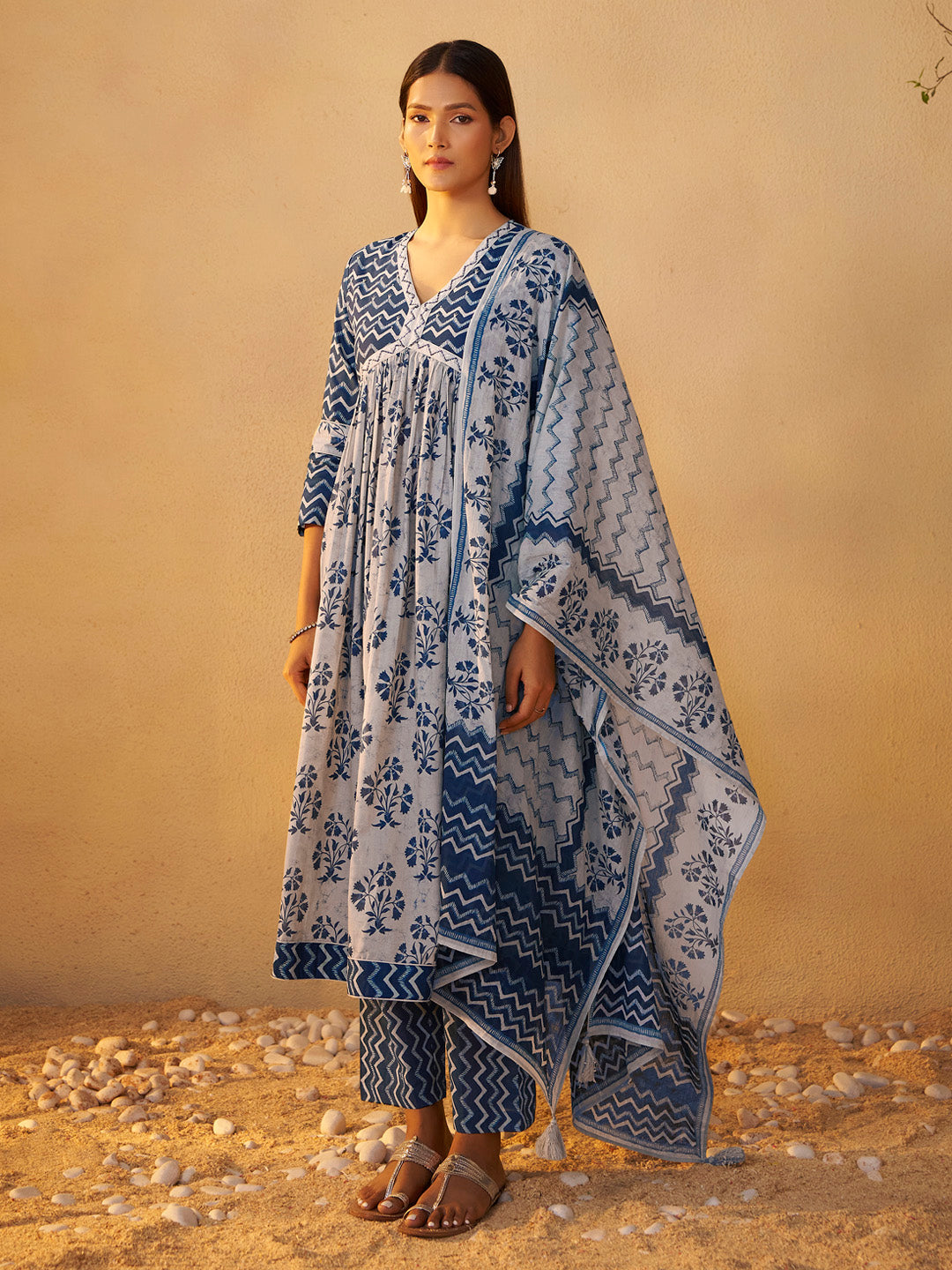 Aarunya Pure Cotton Anarkali Kurta Set