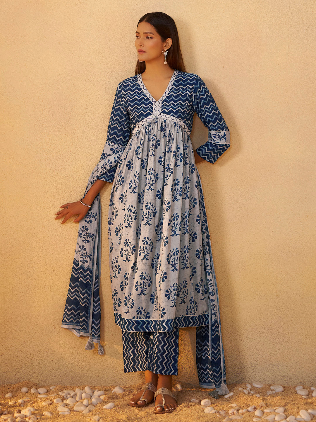 Aarunya Pure Cotton Anarkali Kurta Set