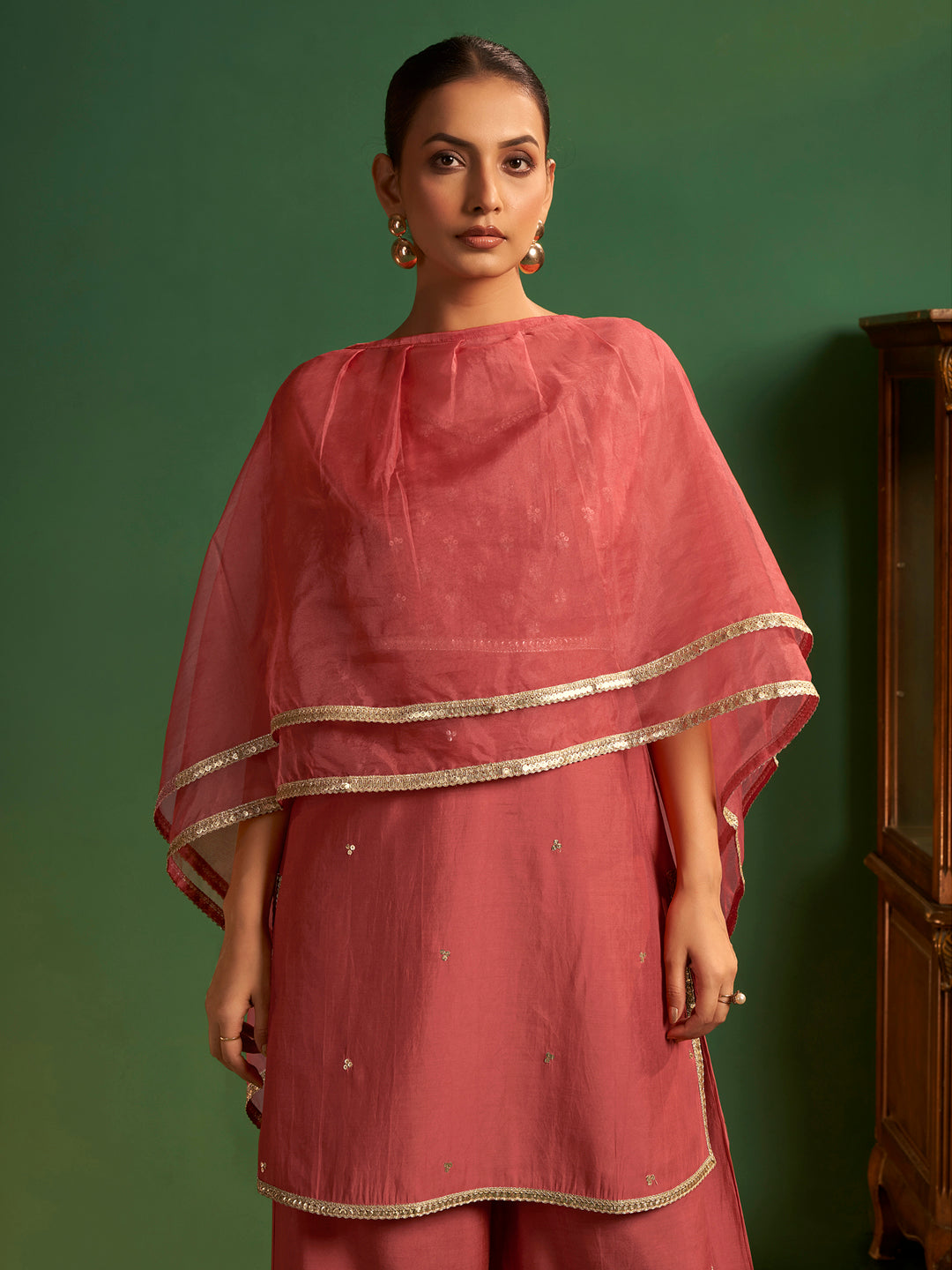 Chandrika Roman Chanderi Three-Piece Set