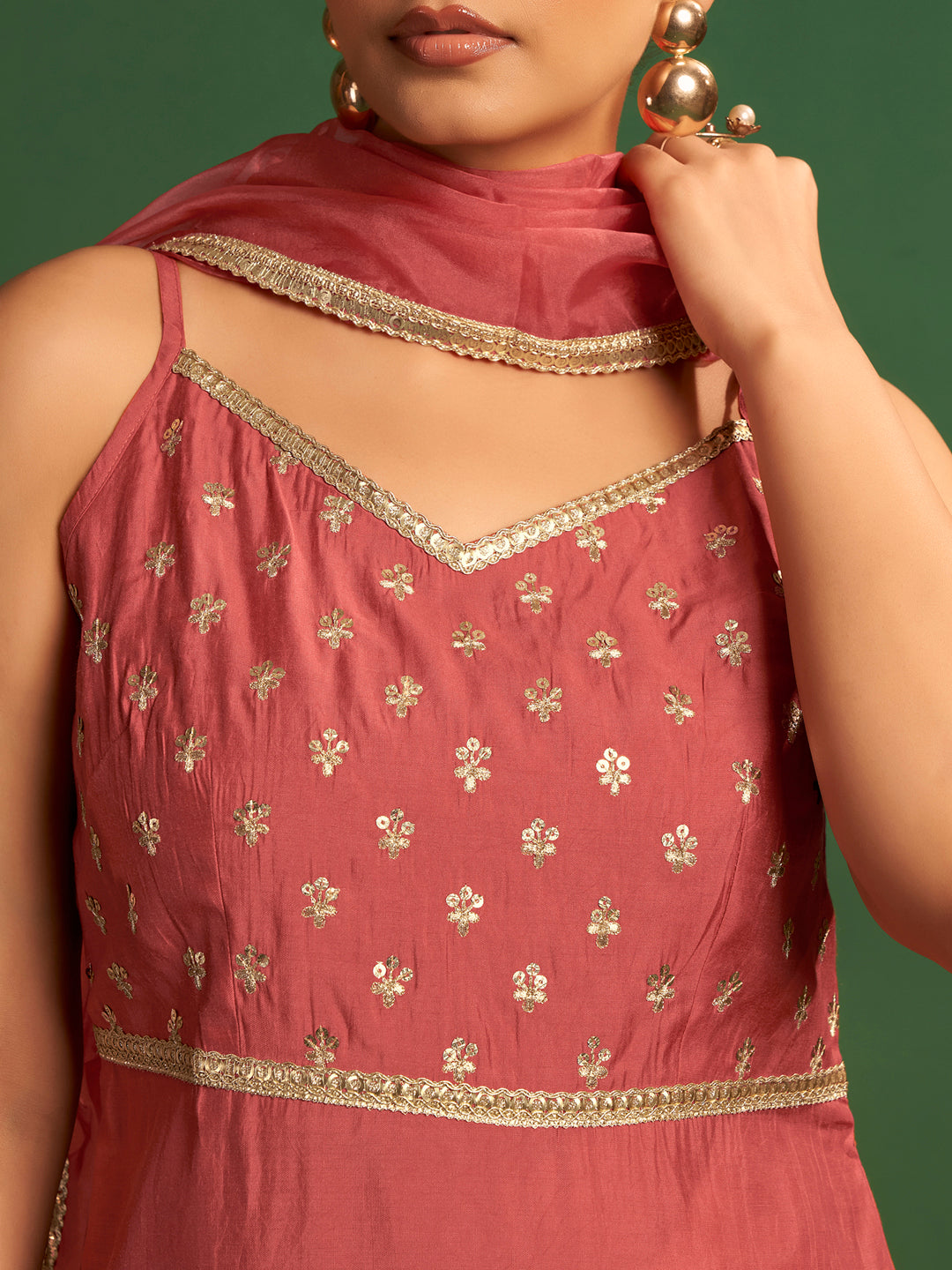 Chandrika Roman Chanderi Three-Piece Set