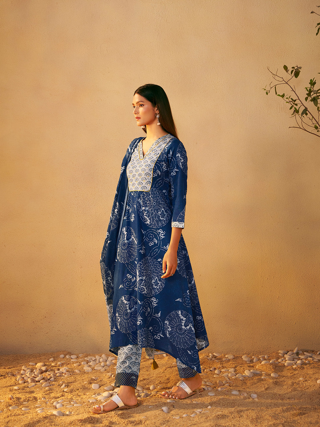 Saanvi Pure Cotton Printed Anarkali Set