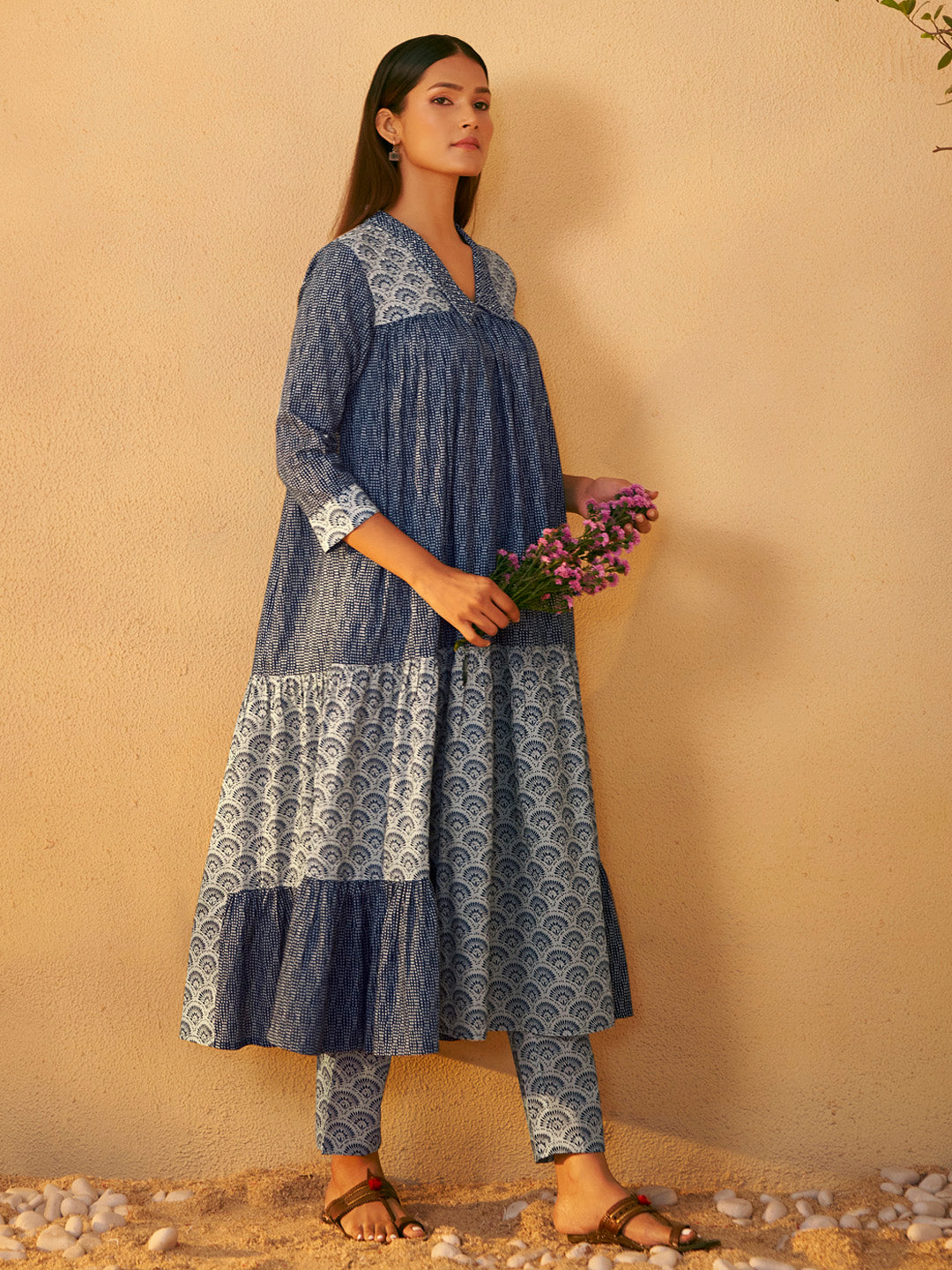 Taruvi Pure Cotton Anarkali Kurta Set