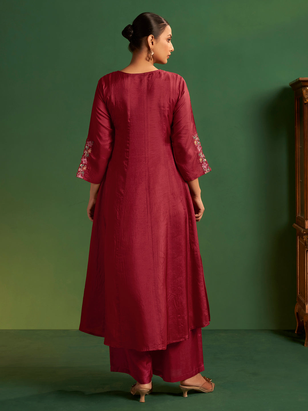 Roshini Viscose Russian Angrakha Set