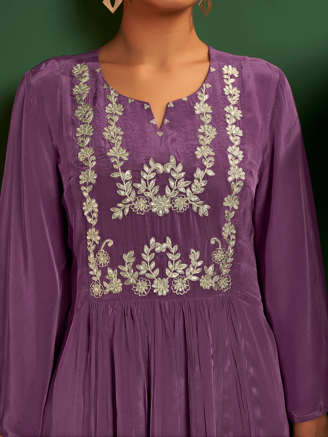 Amaya Natural Crepe Embroidered Salwar Set