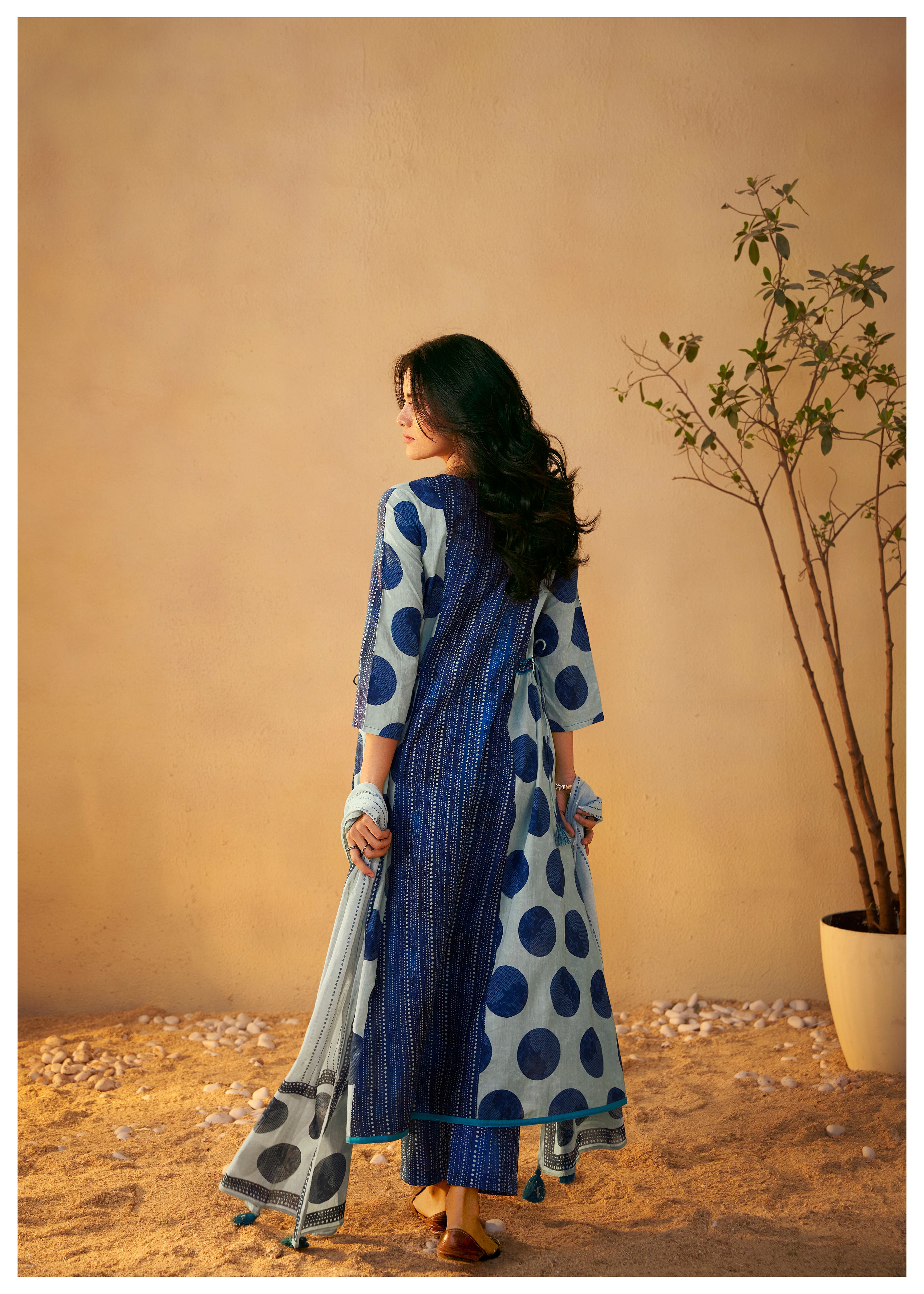 Ishira Pure Cotton Printed Anarkali Set