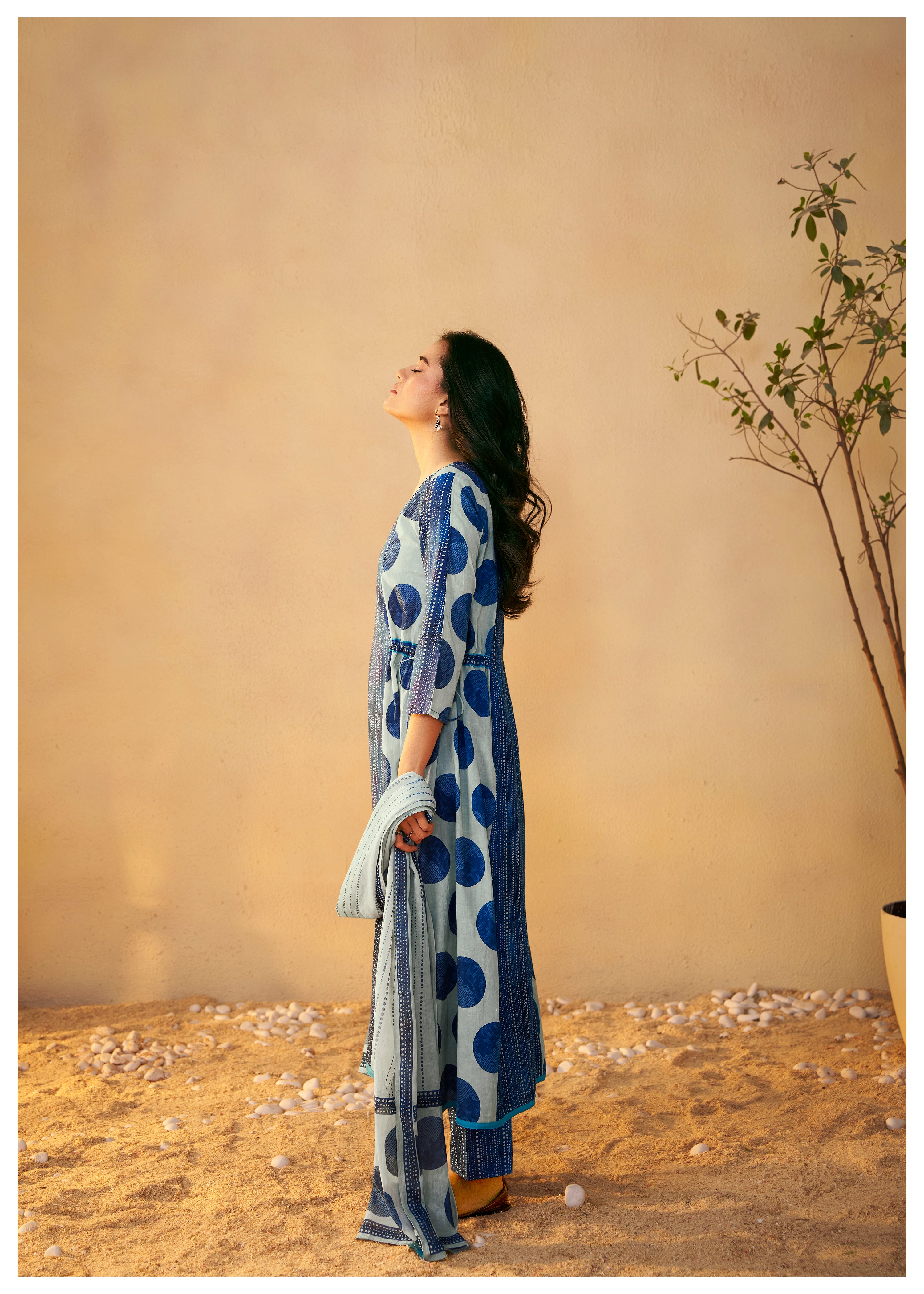 Ishira Pure Cotton Printed Anarkali Set