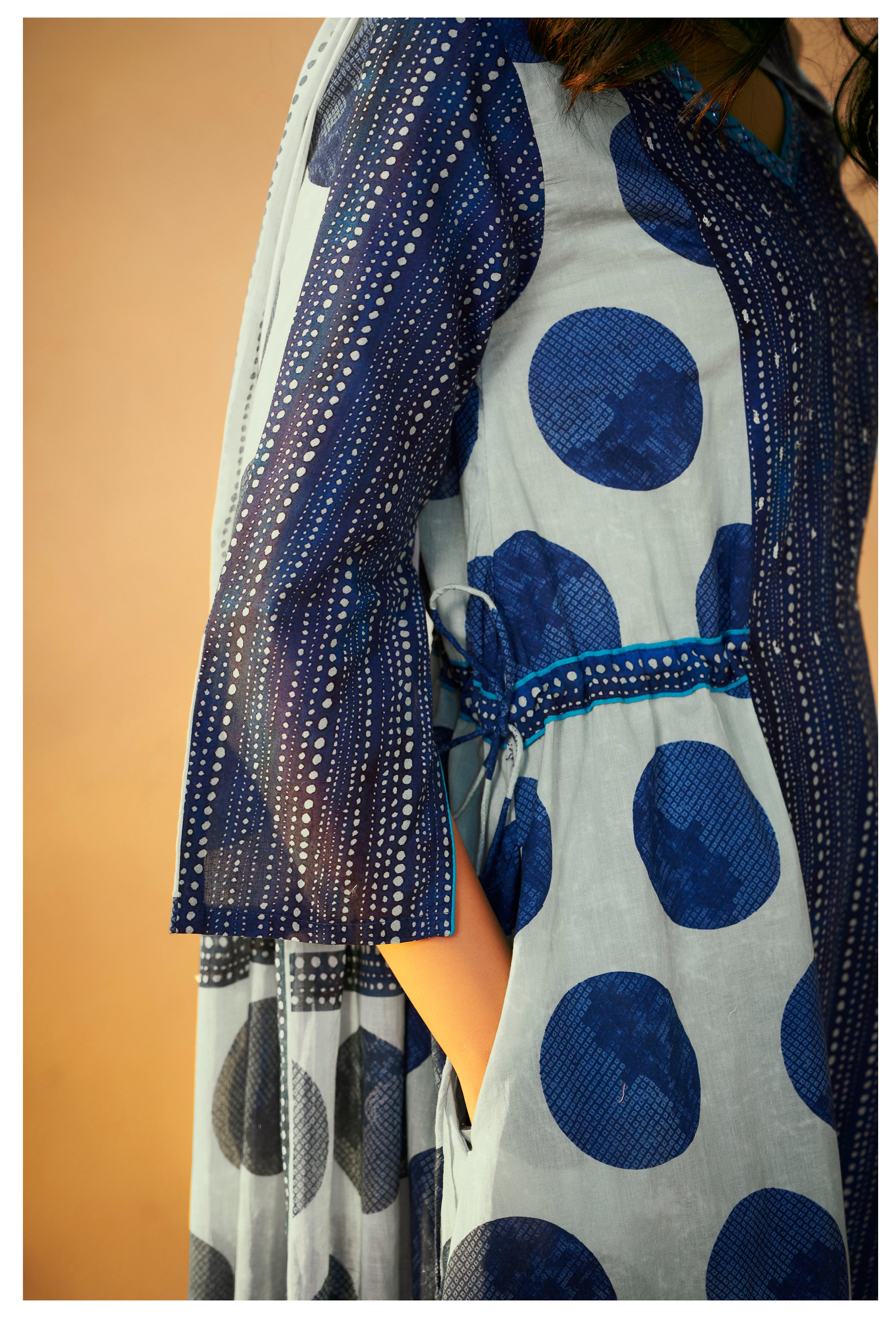 Ishira Pure Cotton Printed Anarkali Set