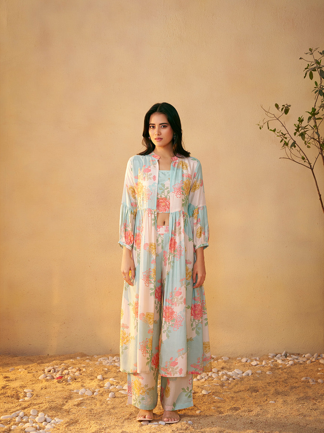 Aavira Muslin Printed Shrug Co-ord Set