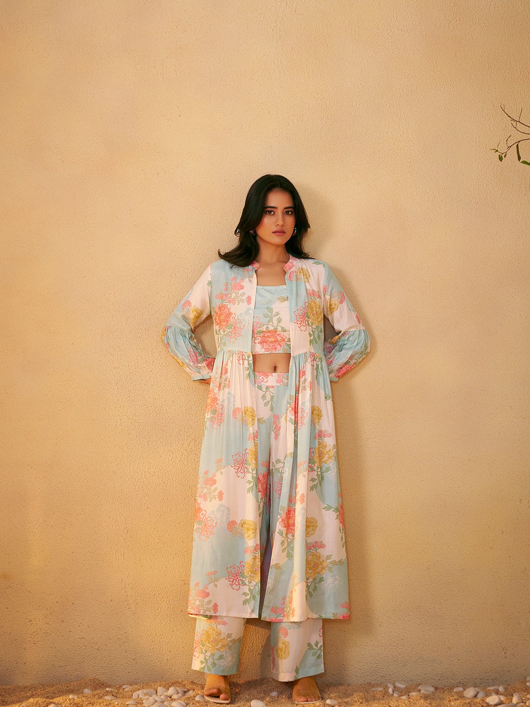 Aavira Muslin Printed Shrug Co-ord Set