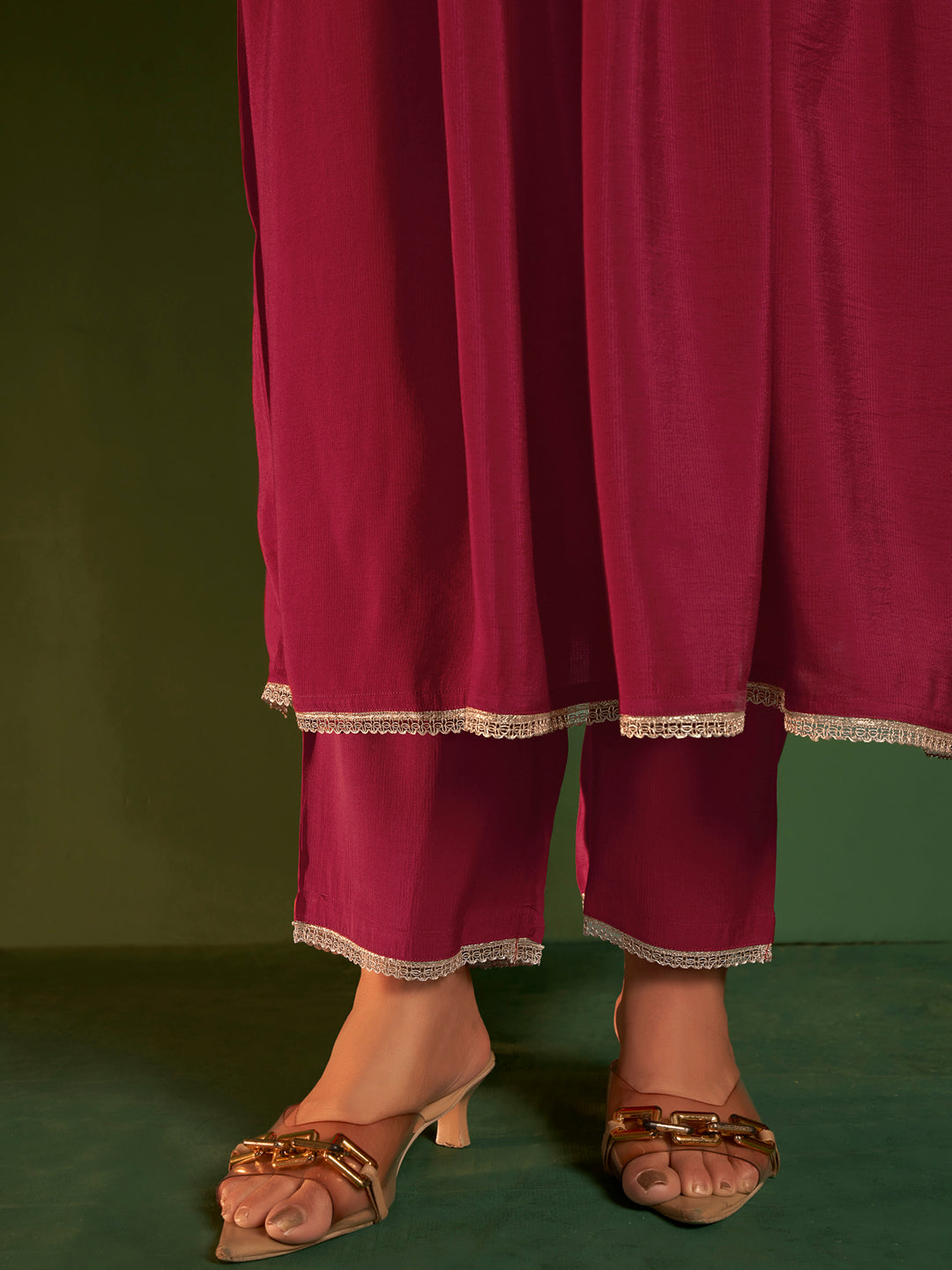 Eshana Viscose Silk Pleated Kurta Set