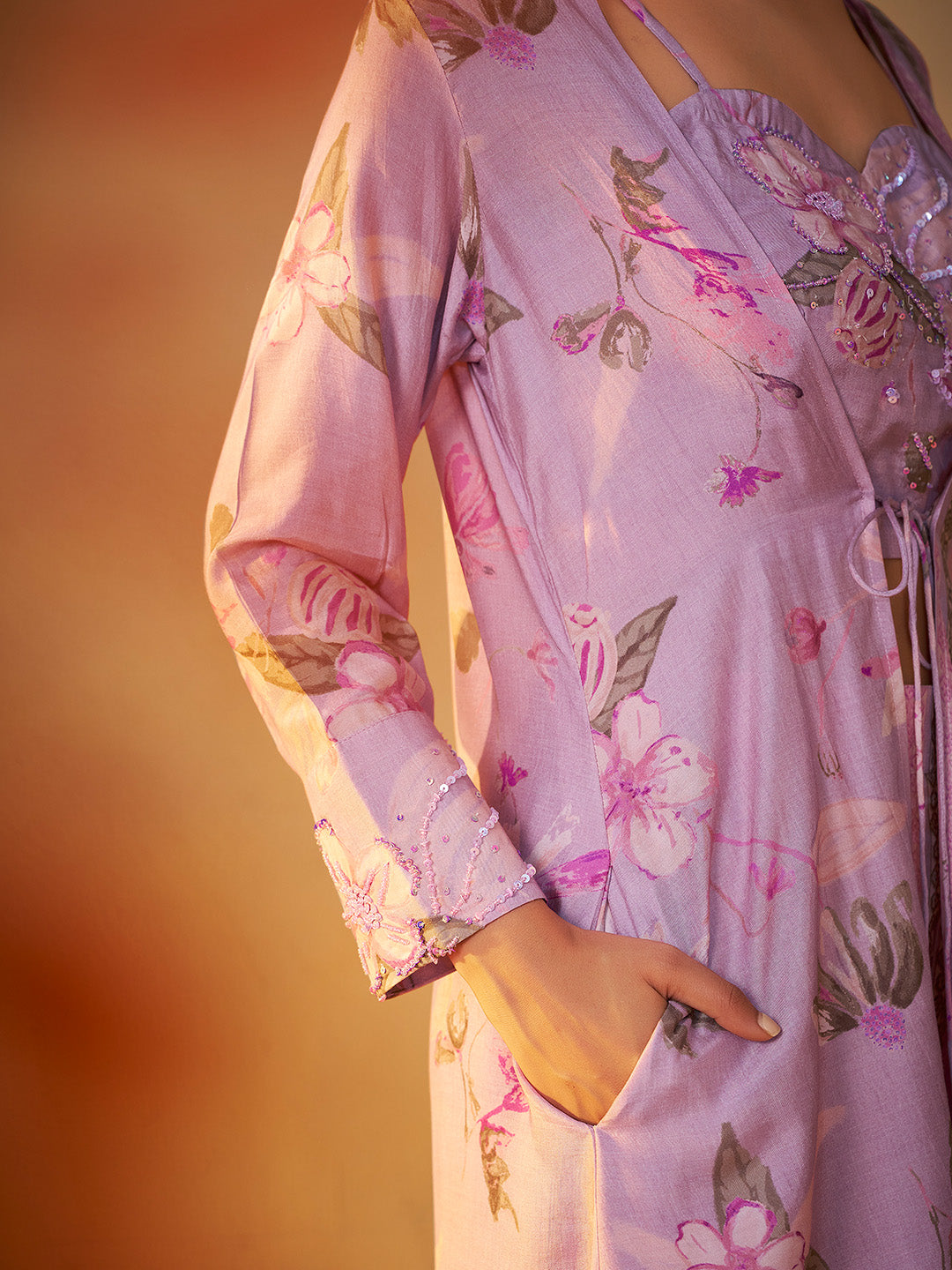 Arnika Muslin Printed Shrug Co-ord Set