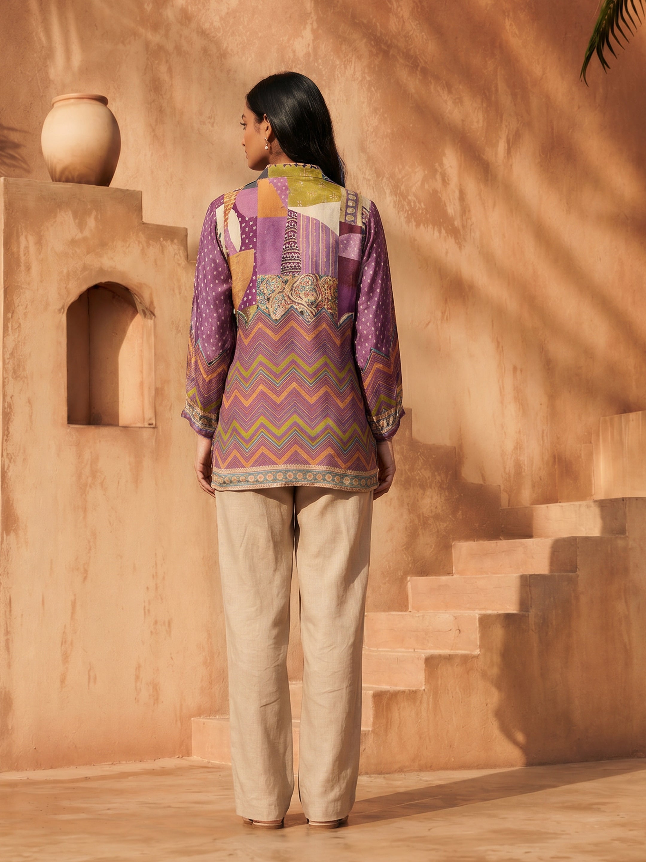 Iris Multicolor Crepe Printed Shirt
