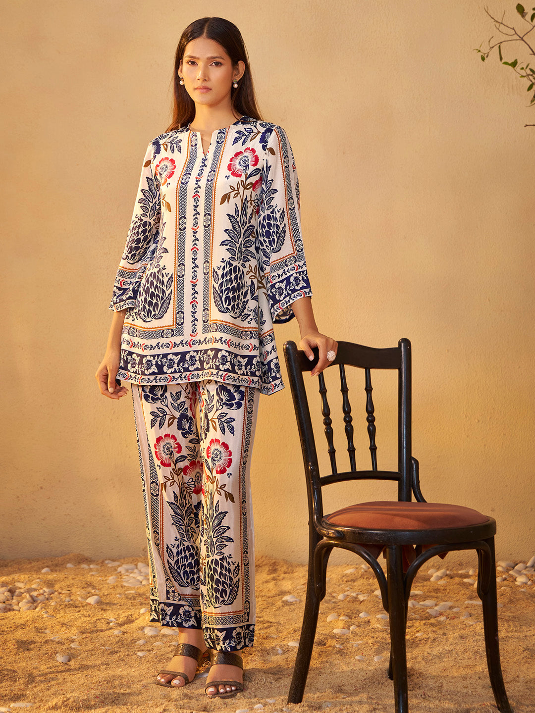 Pravya Natural Crepe Printed Co-ord Set