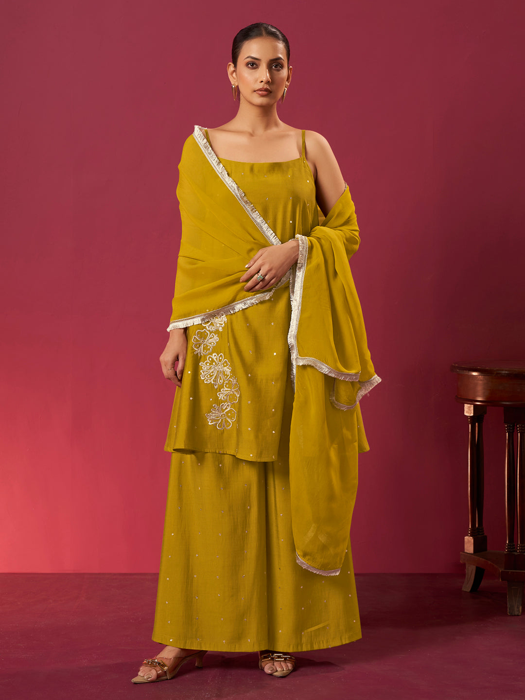 Arni Roman Chanderi Embellished Suit Set