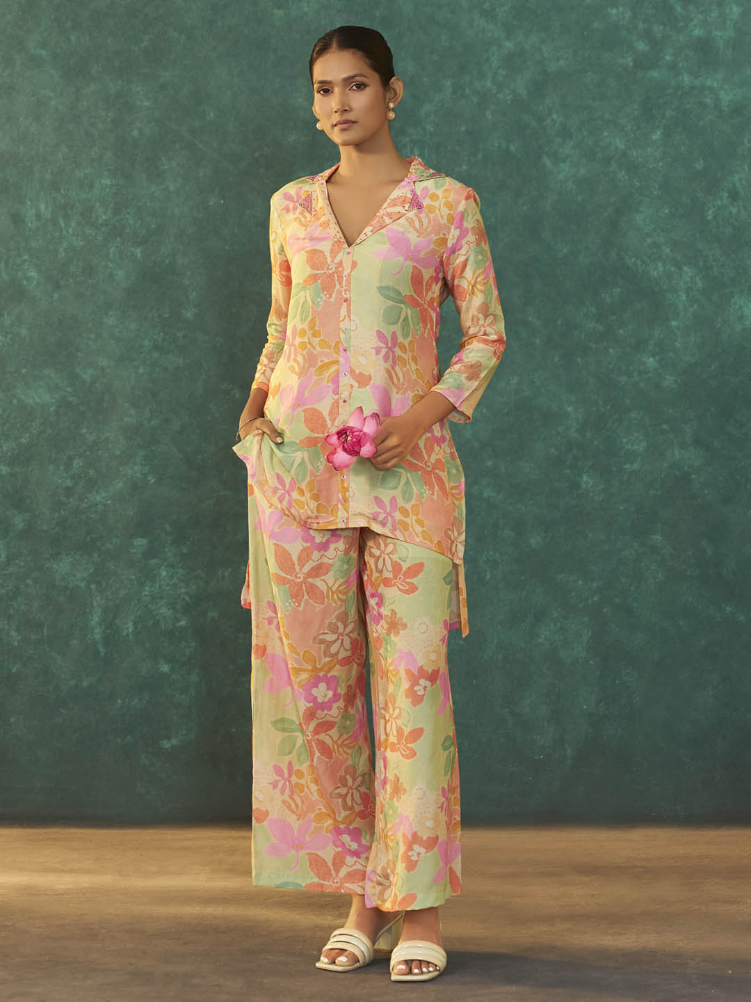 Ruvika Multicolour Muslin Printed Co-ord Set