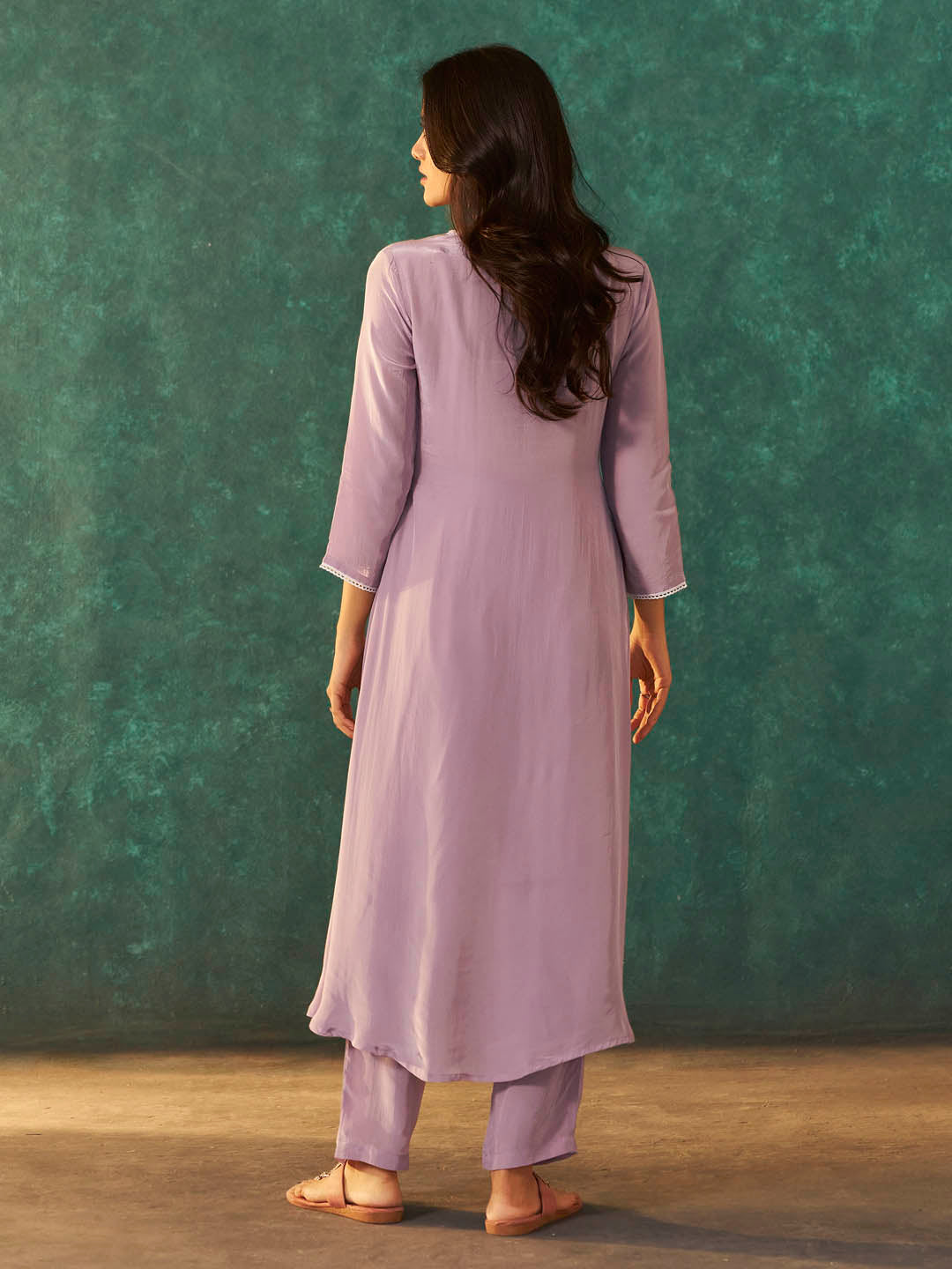 Lavanya Natural Crepe Embroidered Kurta Set