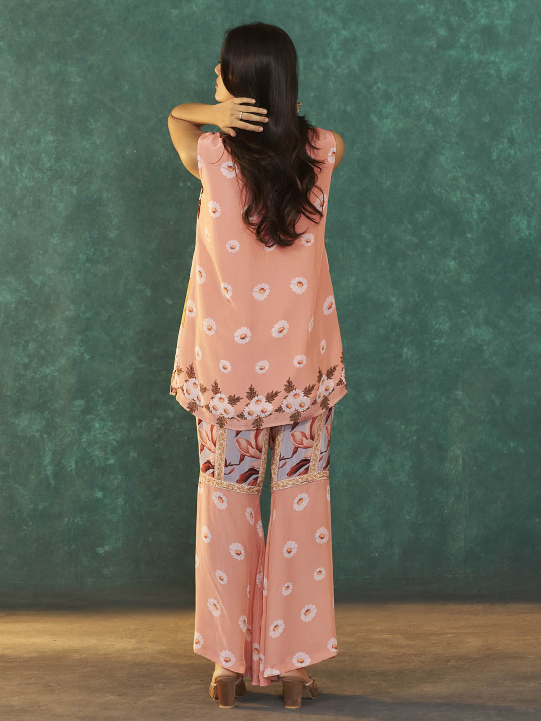 Pranaya Natural Crepe Collar Co-ord Set