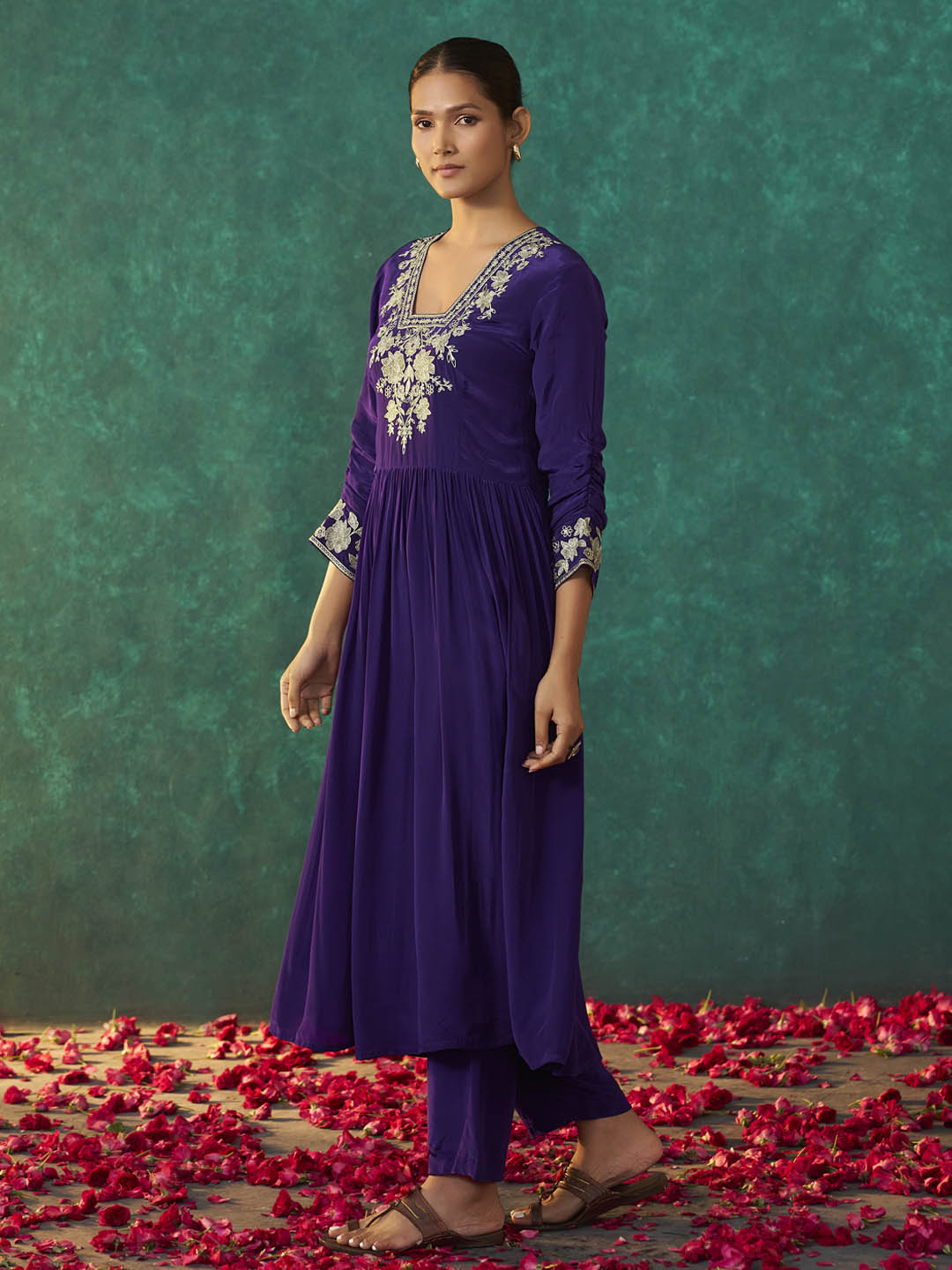 Rajnitha Natural Crepe Anarkali Kurta Set