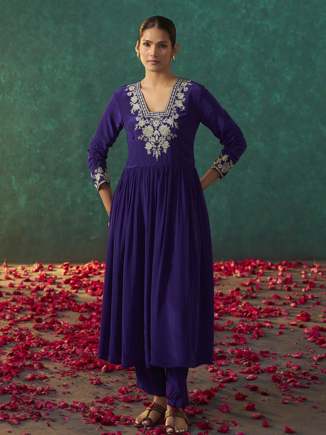 Rajnitha Natural Crepe Anarkali Kurta Set