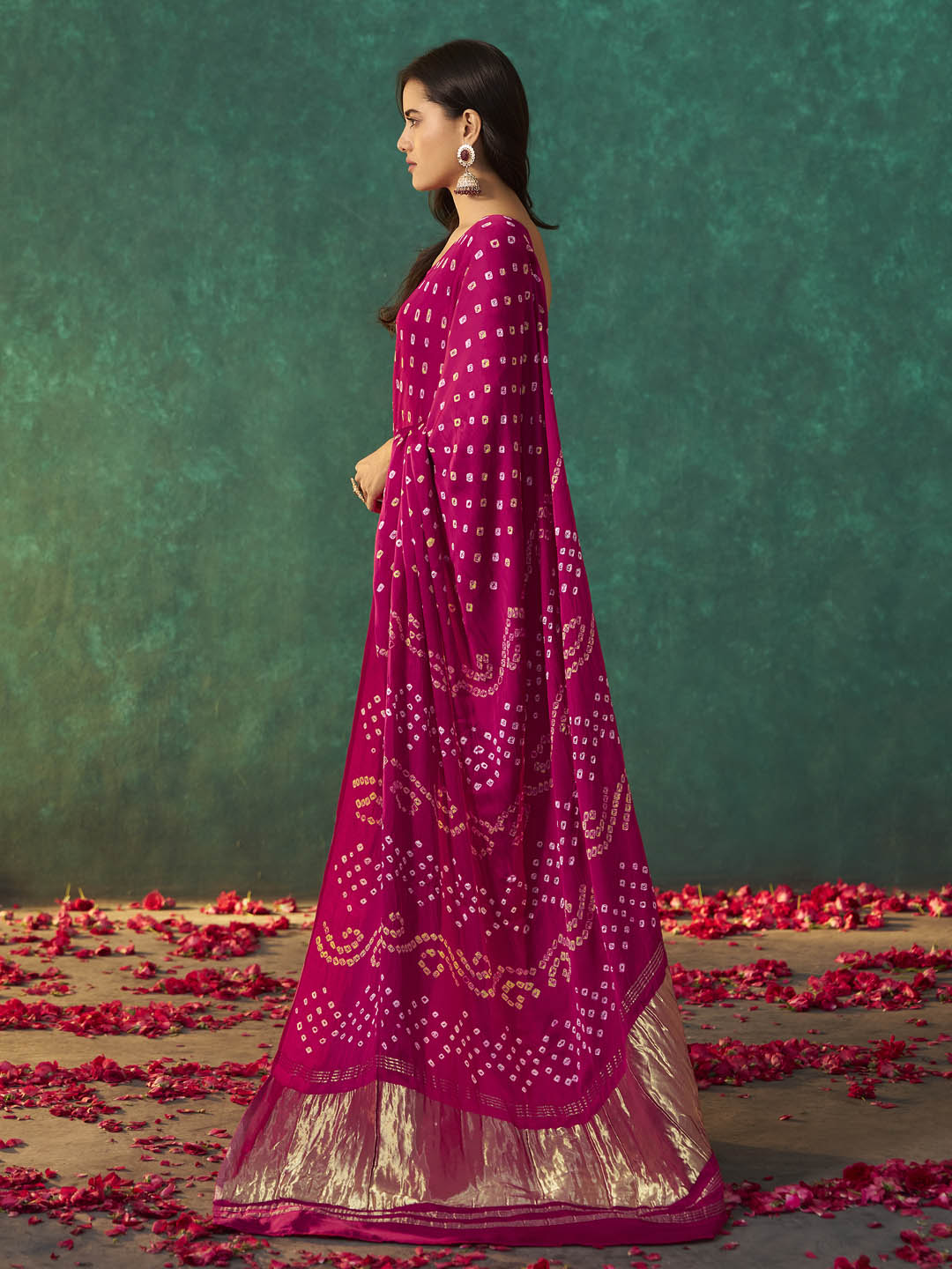 Rudraani Bandhani Pure Gajji Silk Saree