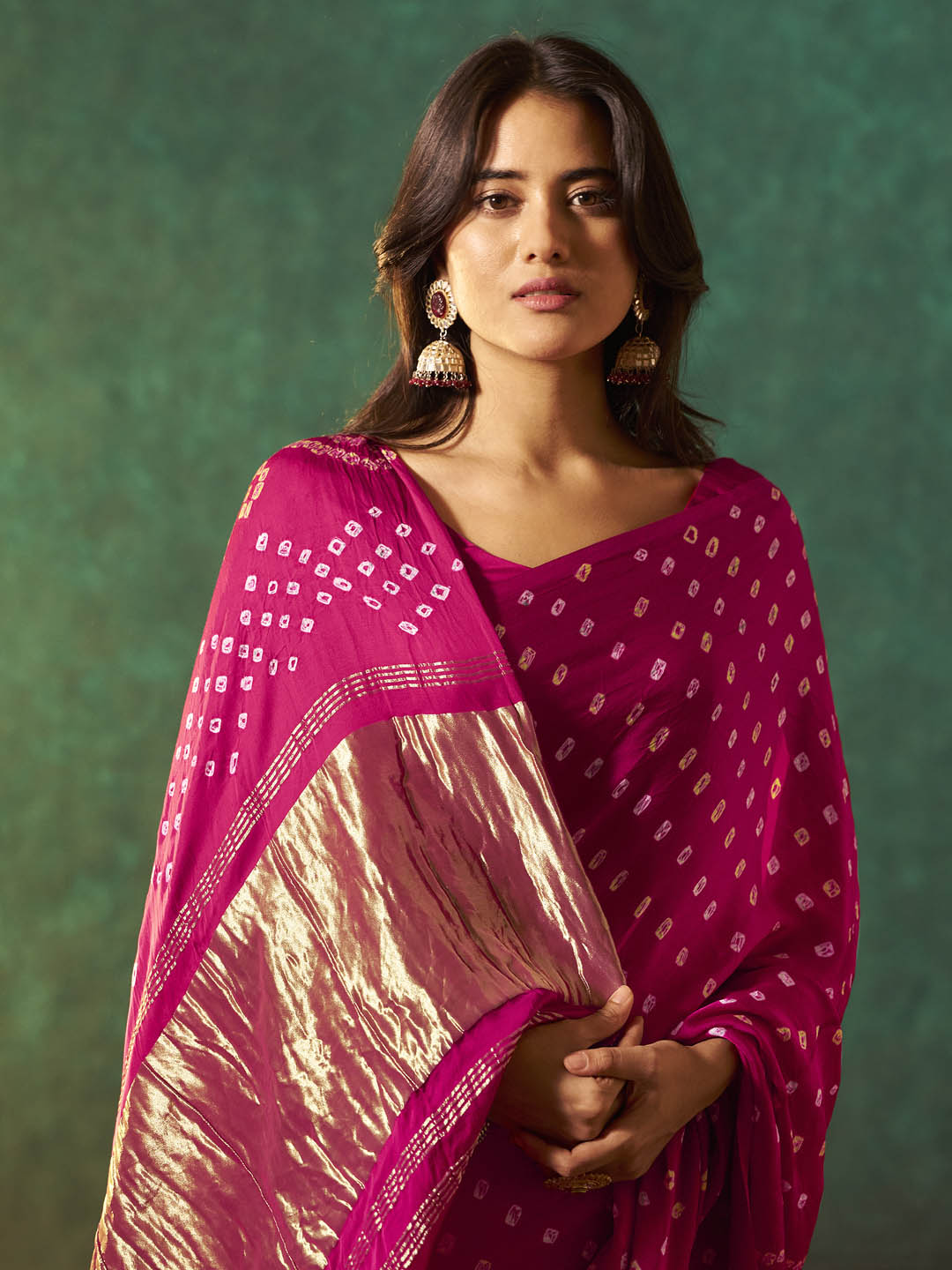 Rudraani Bandhani Pure Gajji Silk Saree