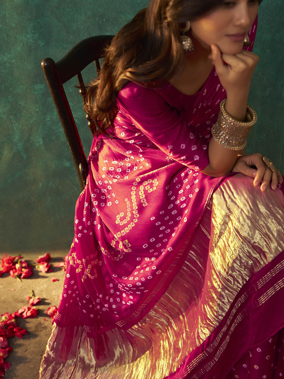 Rudraani Bandhani Pure Gajji Silk Saree