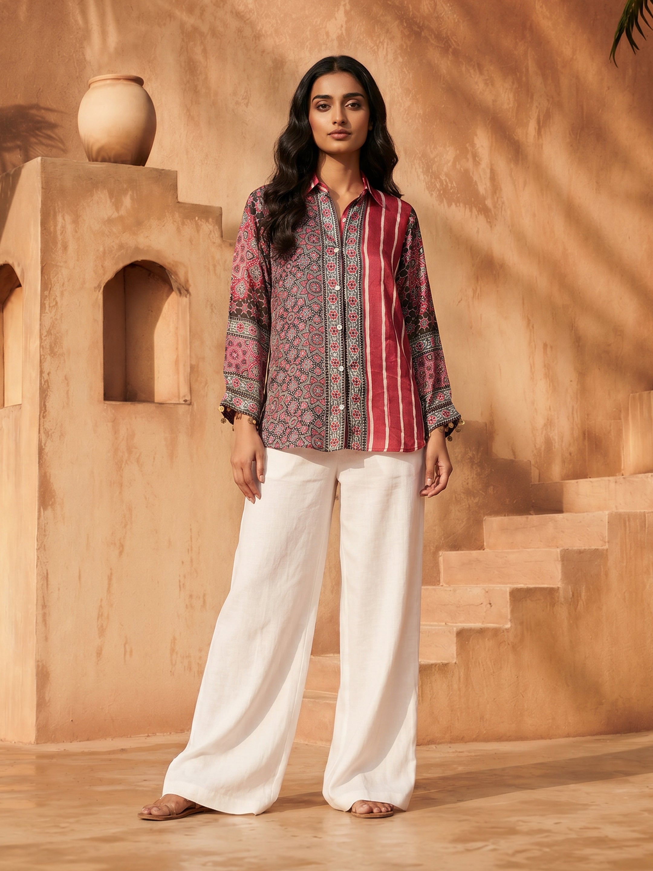 Elara Multicolor Crepe Printed Shirt