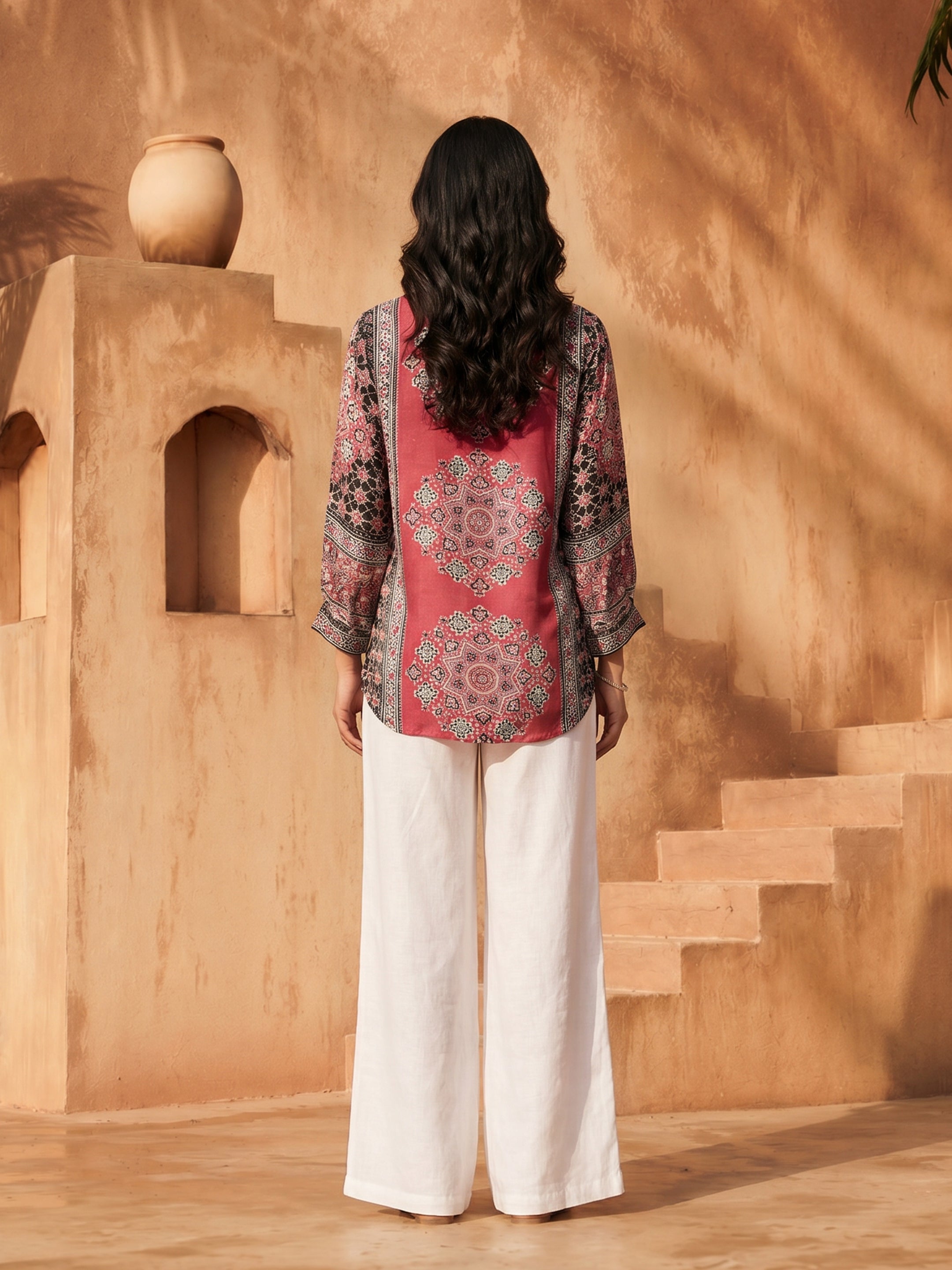 Elara Multicolor Crepe Printed Shirt