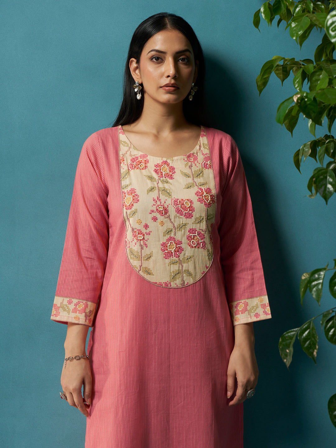Phull Pink Cotton Mal Suit Set