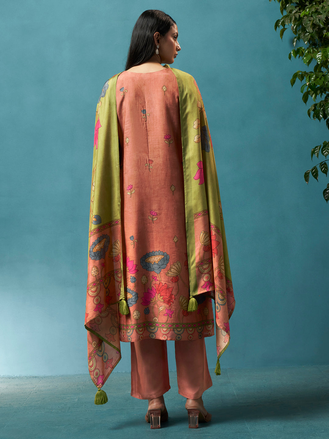 Raunaq Dusty Peach Muslin Suit Set