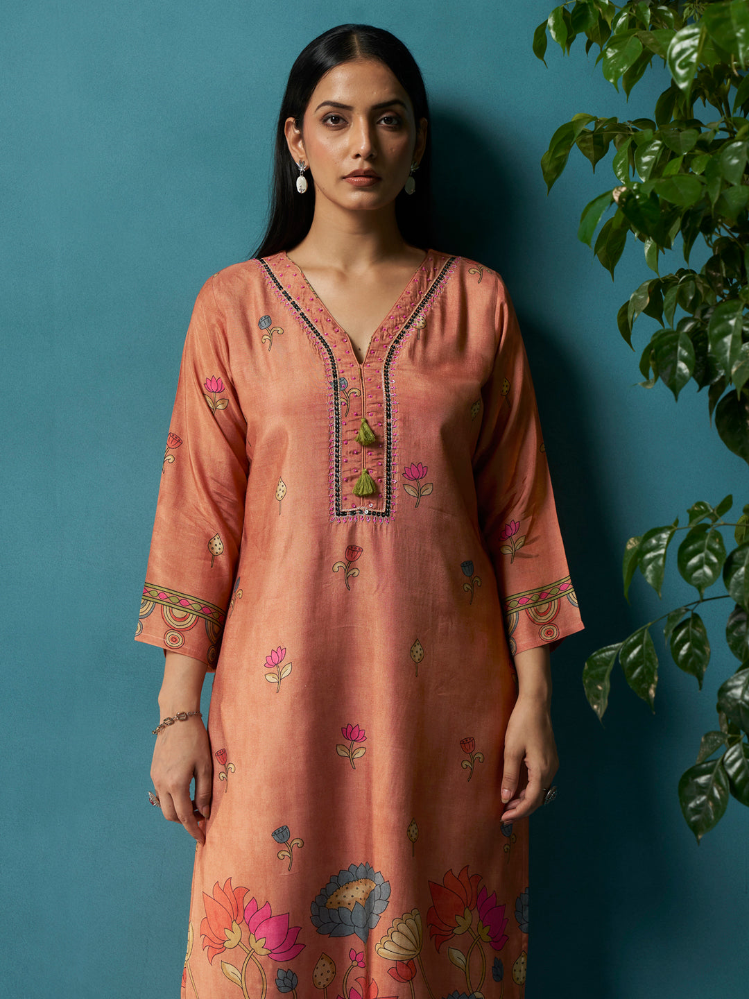 Raunaq Dusty Peach Muslin Suit Set