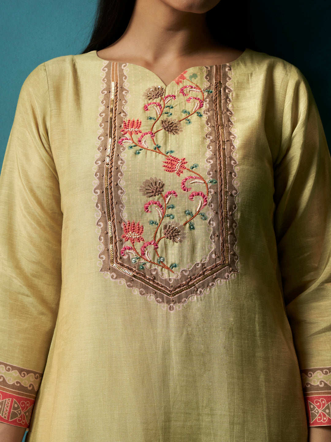 Veera Pista Green Rio-Linen Suit Set