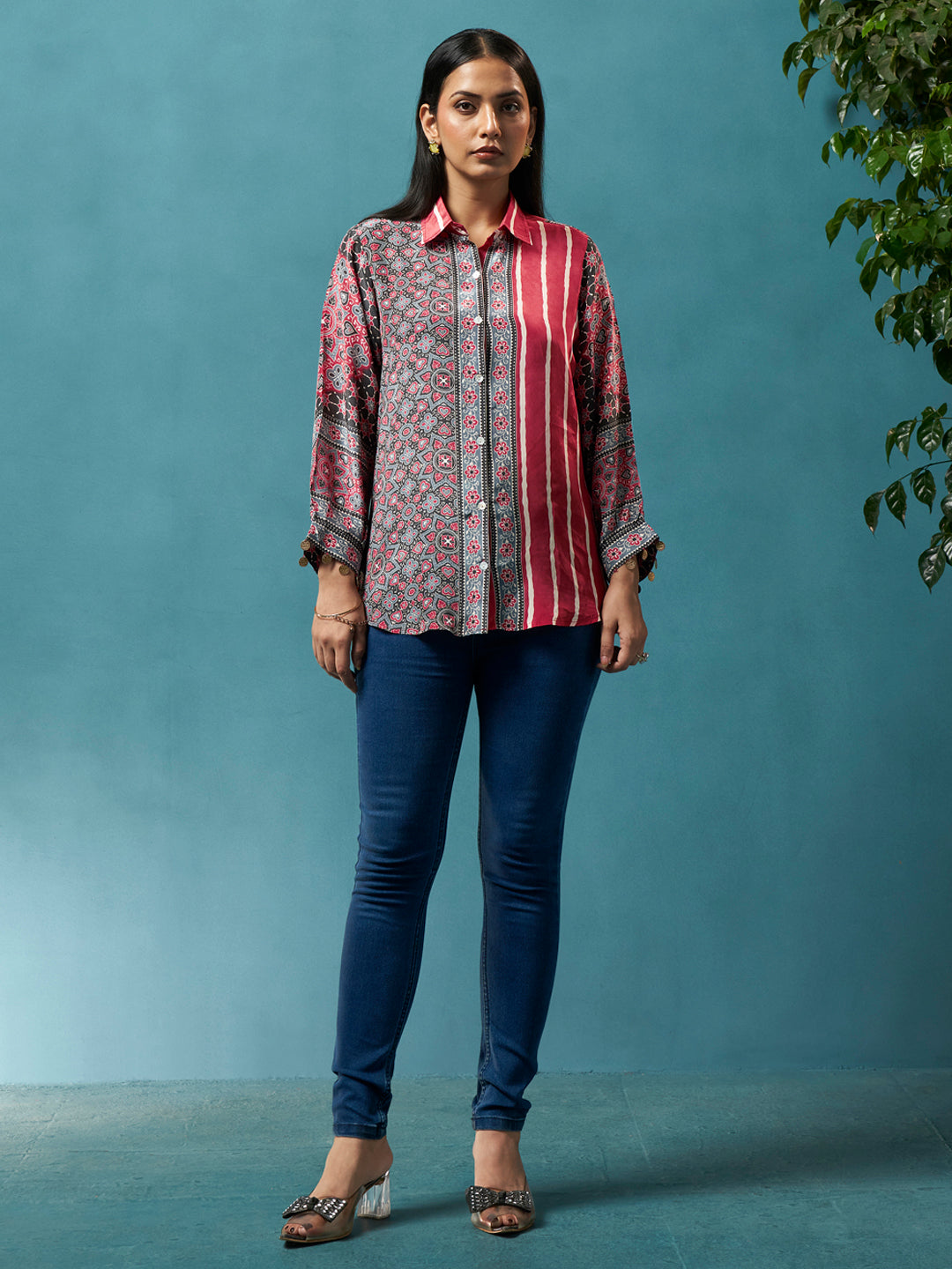 Elara Multicolor Crepe Printed Shirt