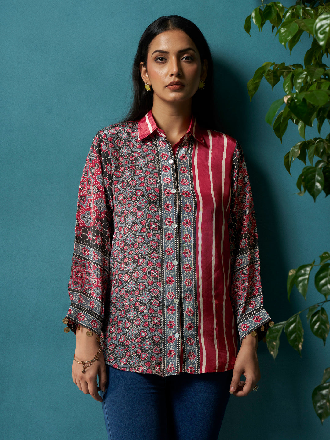 Elara Multicolor Crepe Printed Shirt