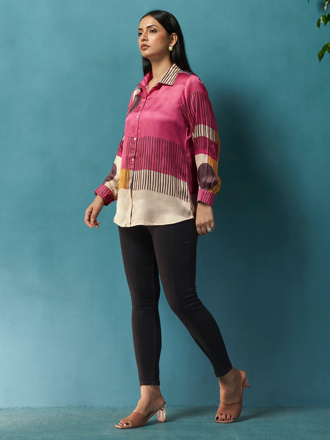 Sienna Multicolor Crepe Printed Shirt
