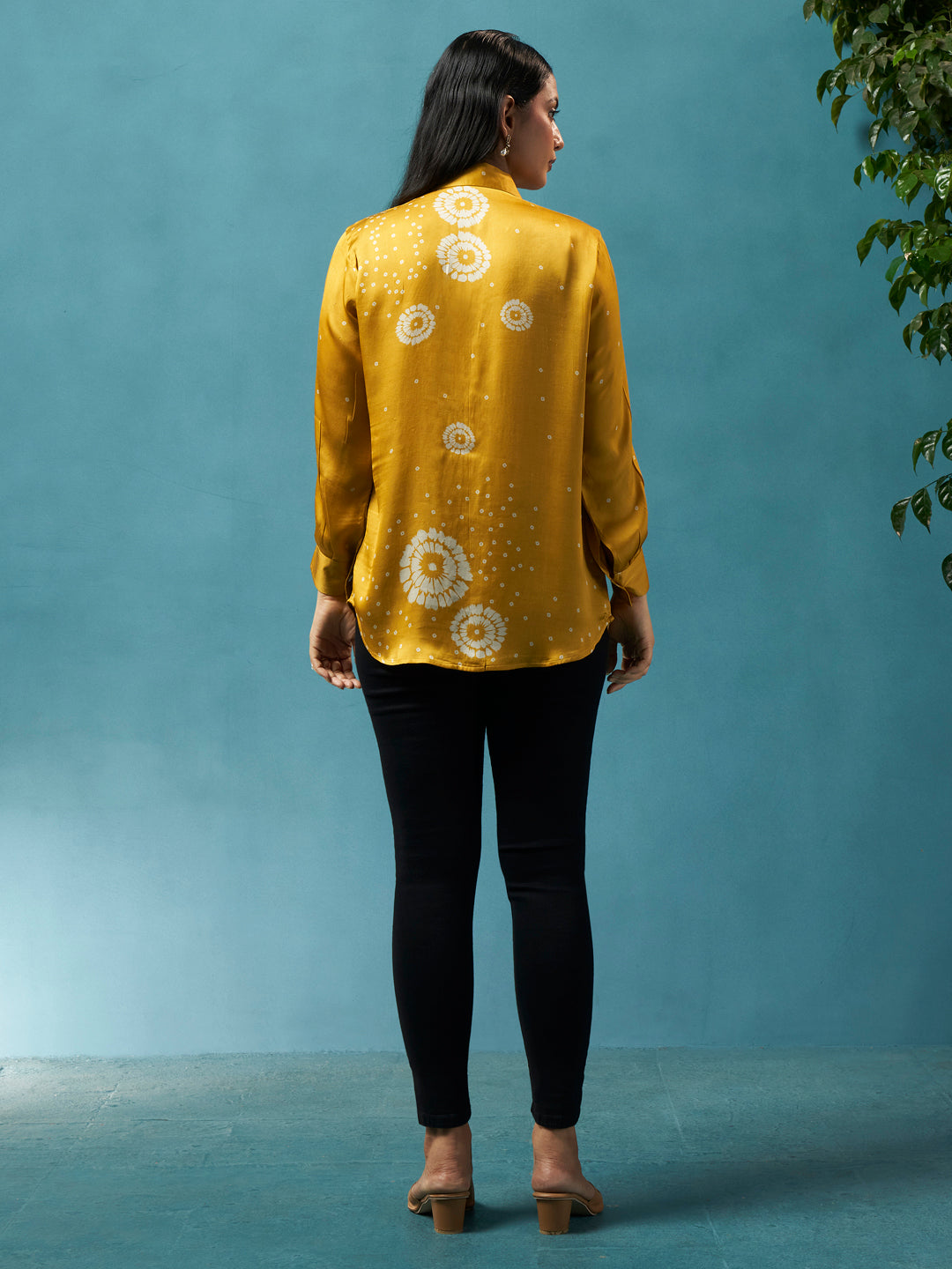 Daisy Yellow Crepe Printed Shirt