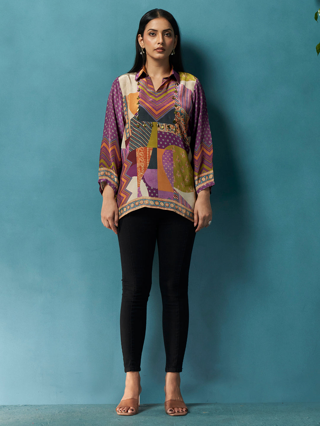 Iris Multicolor Crepe Printed Shirt