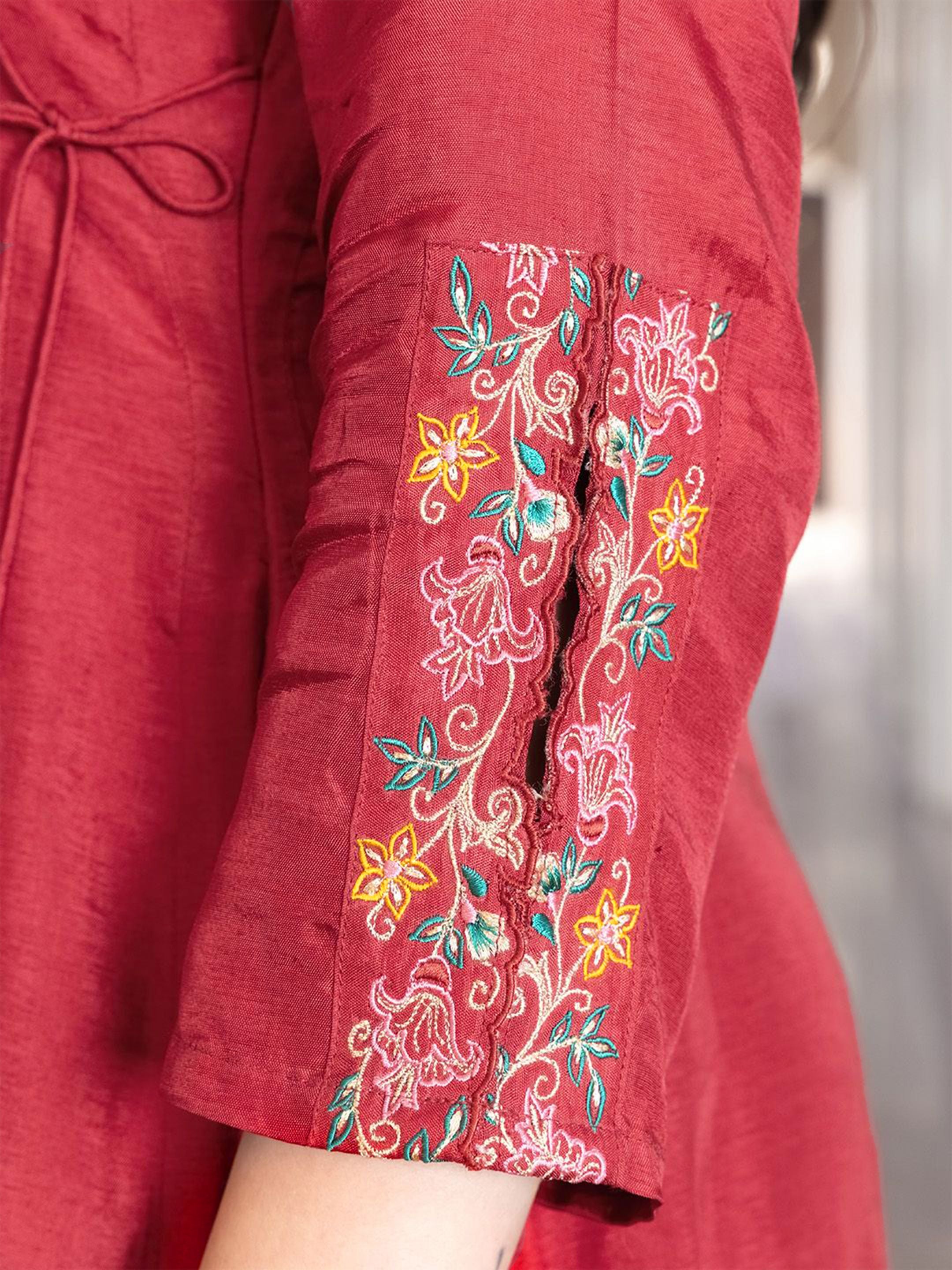 Roshini Viscose Russian Angrakha Set