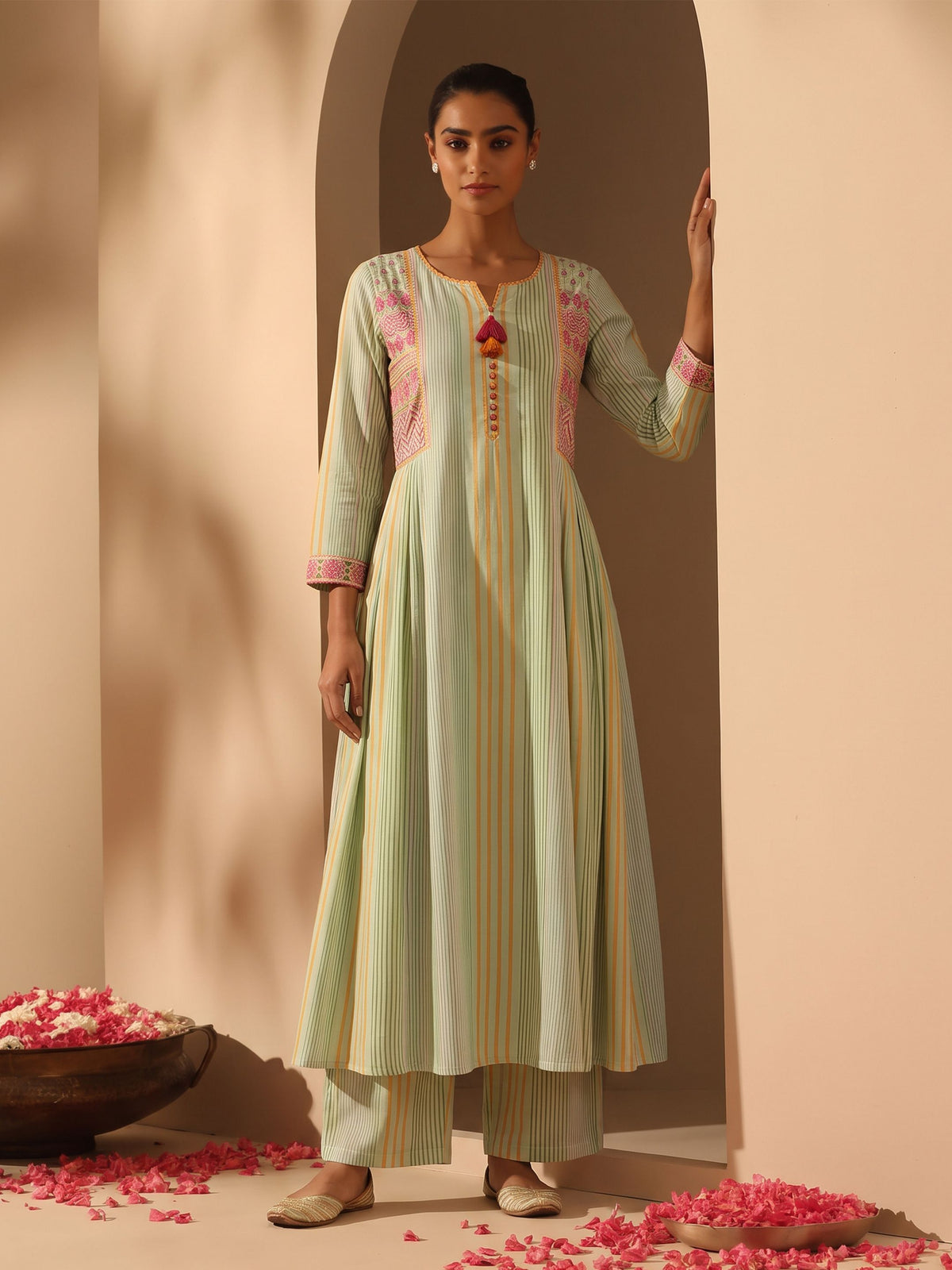 Ahalya Pastel Modal Muslin Kurta Pant Set