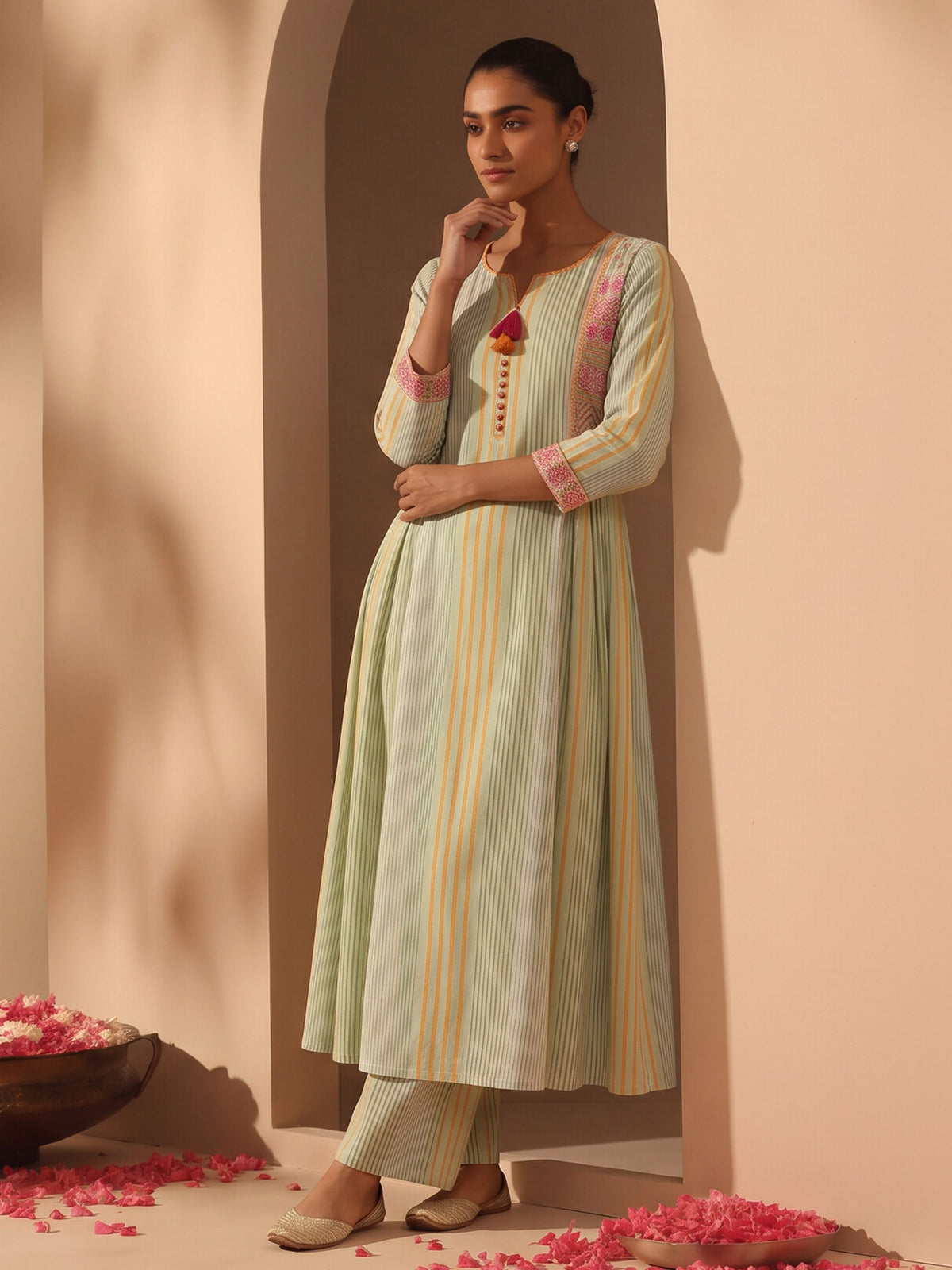 Ahalya Pastel Modal Muslin Kurta Pant Set
