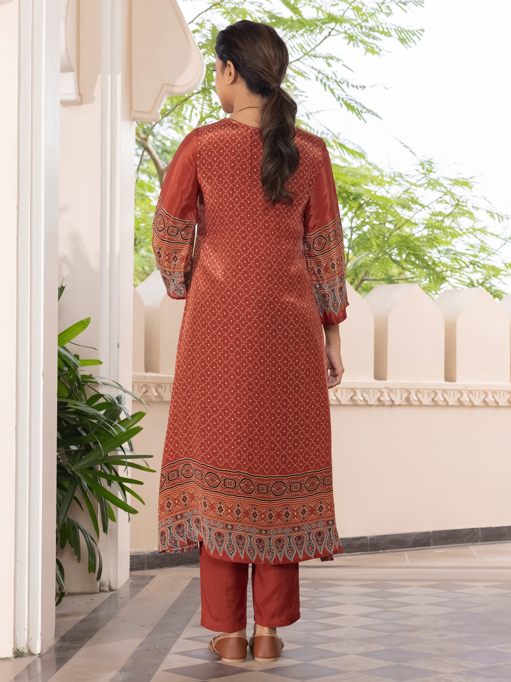 Ira Natural Crepe Festive Suit Set