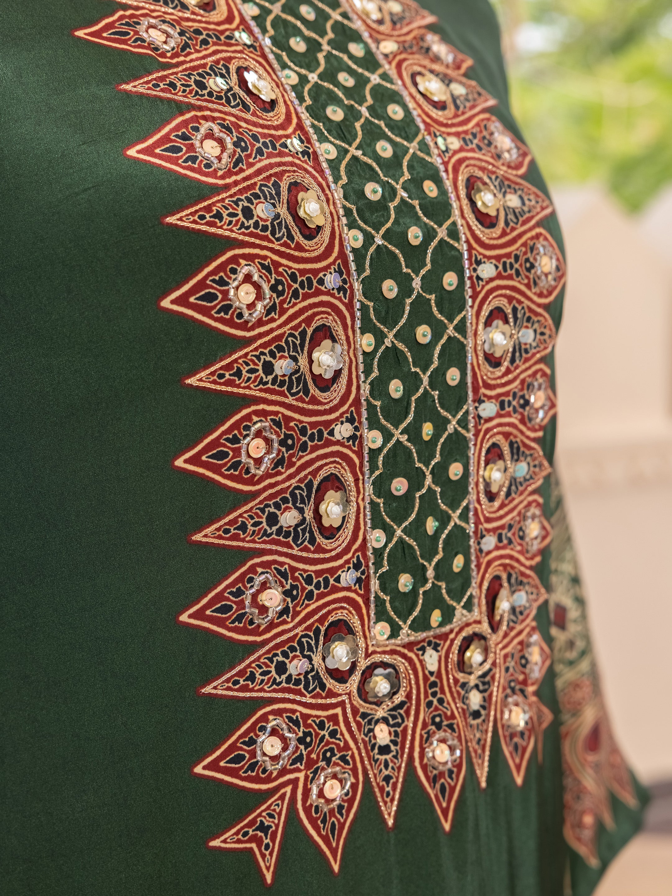 Kavya Natural Crepe Embroidered Suit Set