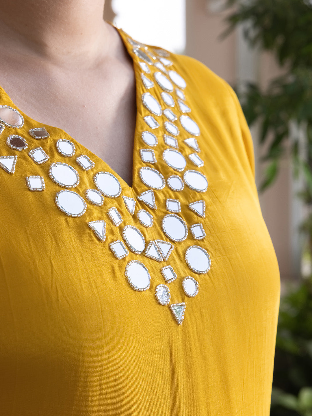 Urvi Natural Crepe Flared Kurta & Pant Set