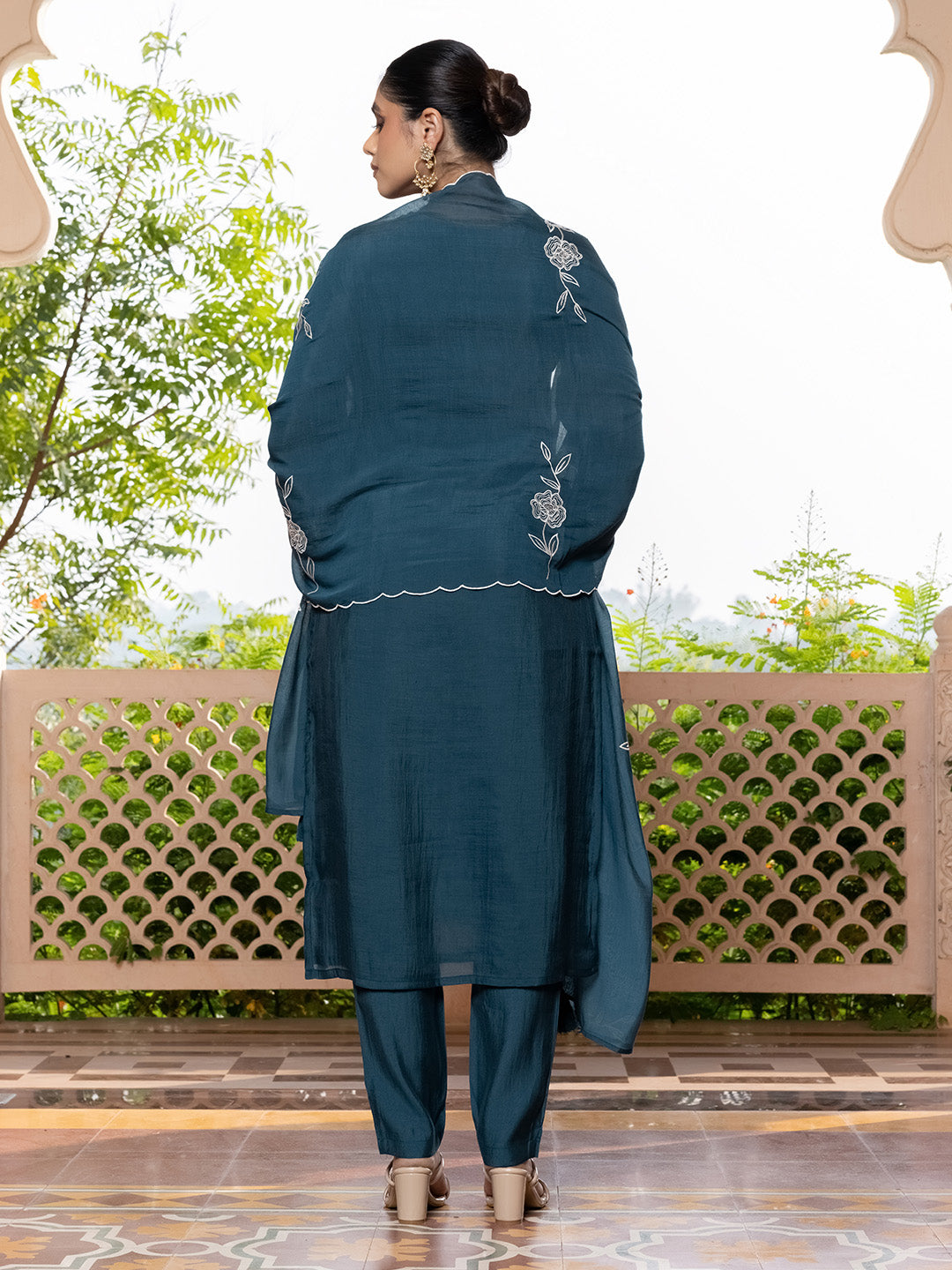 Purnima Mul Chanderi Embroidered Suit Set