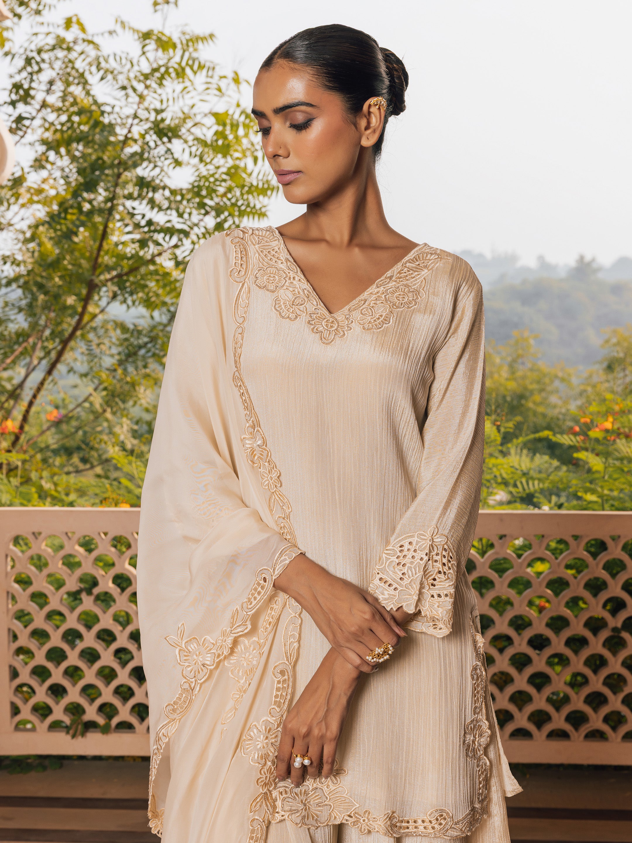 Anandi Shimmer Crush Suit Set