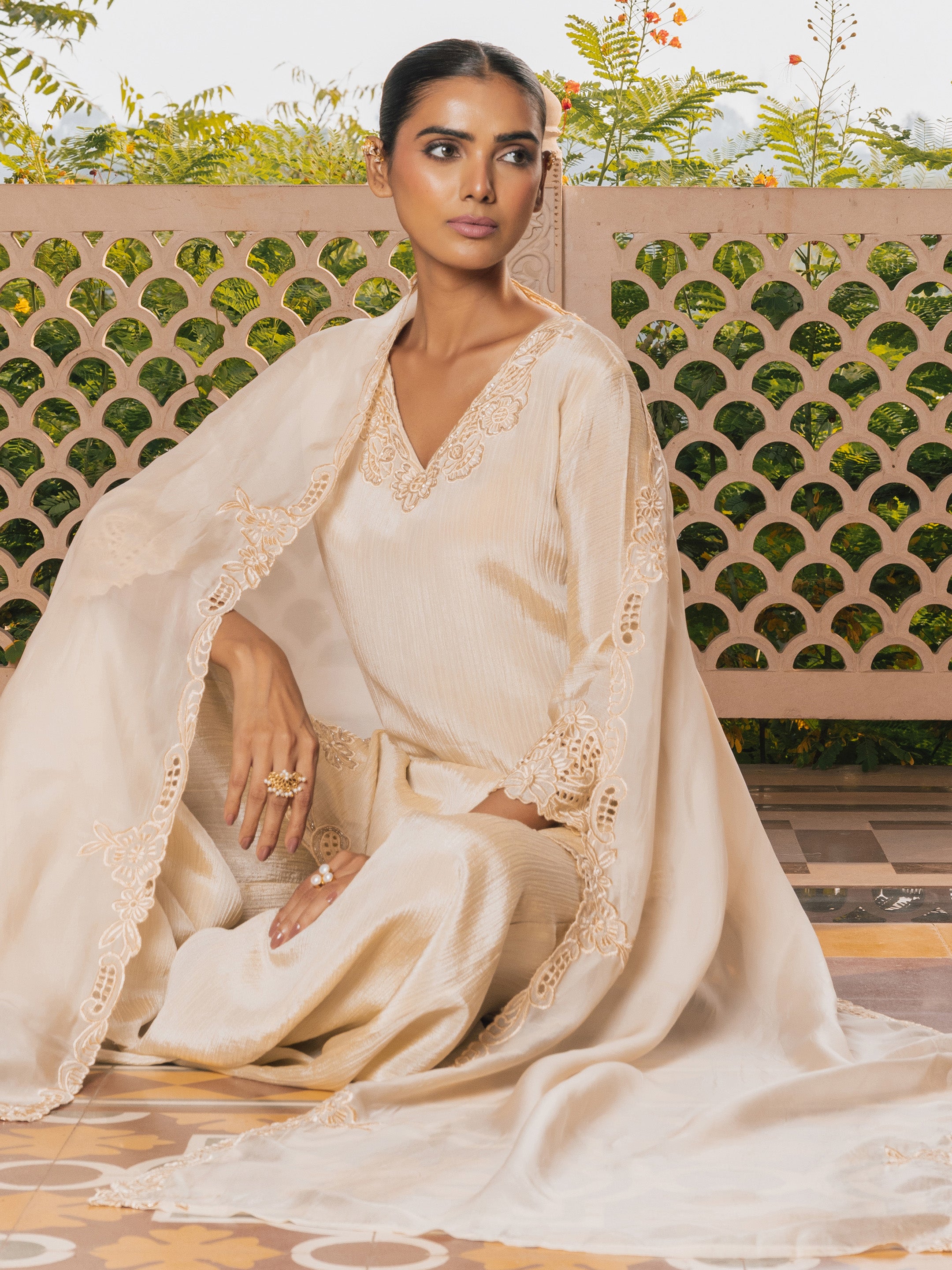 Anandi Shimmer Crush Suit Set