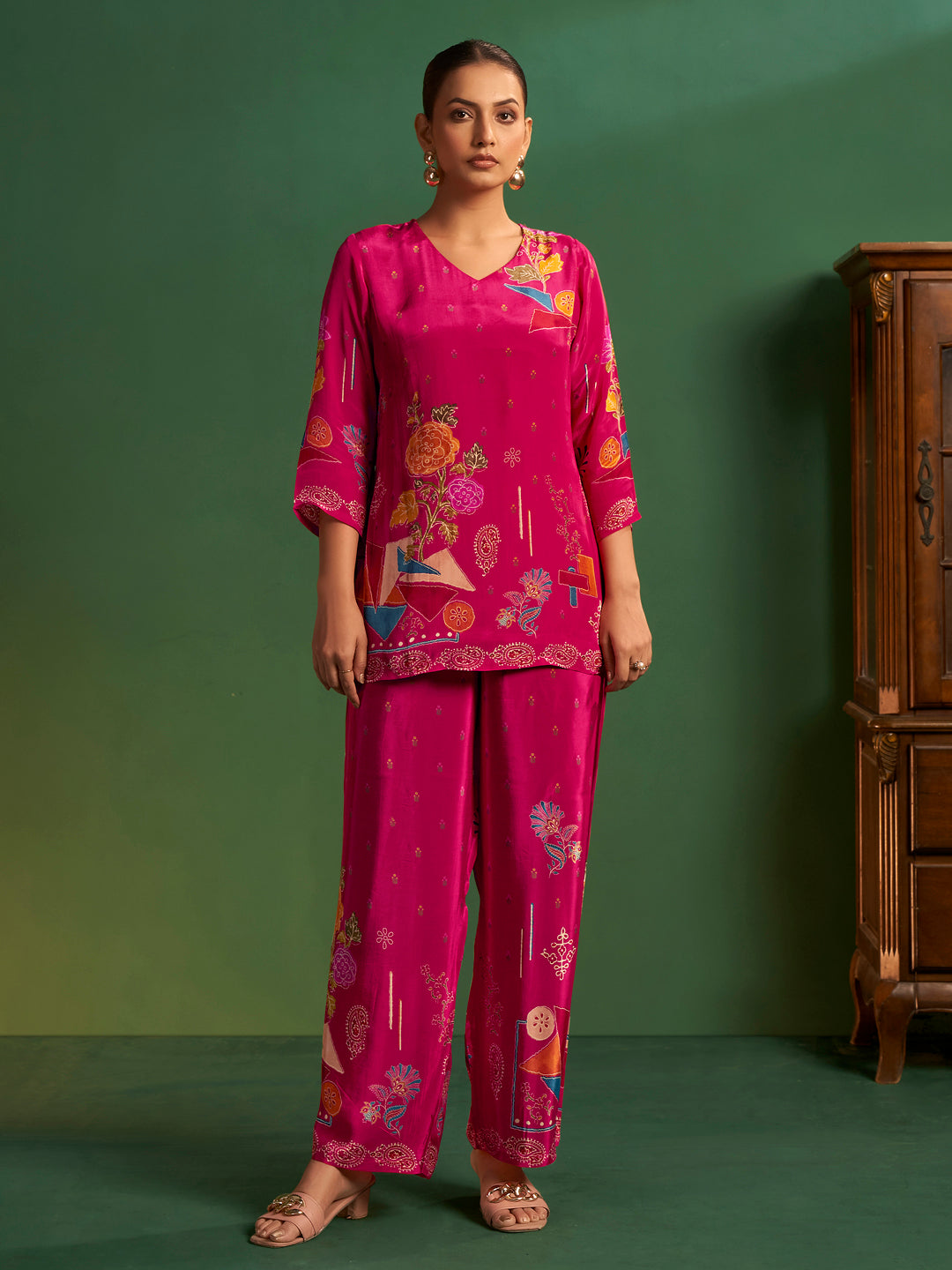 Nandini Natural Crepe Printed Co-ord Set