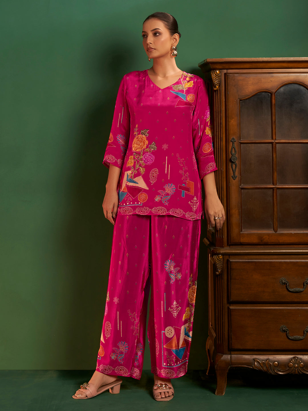 Nandini Natural Crepe Printed Co-ord Set