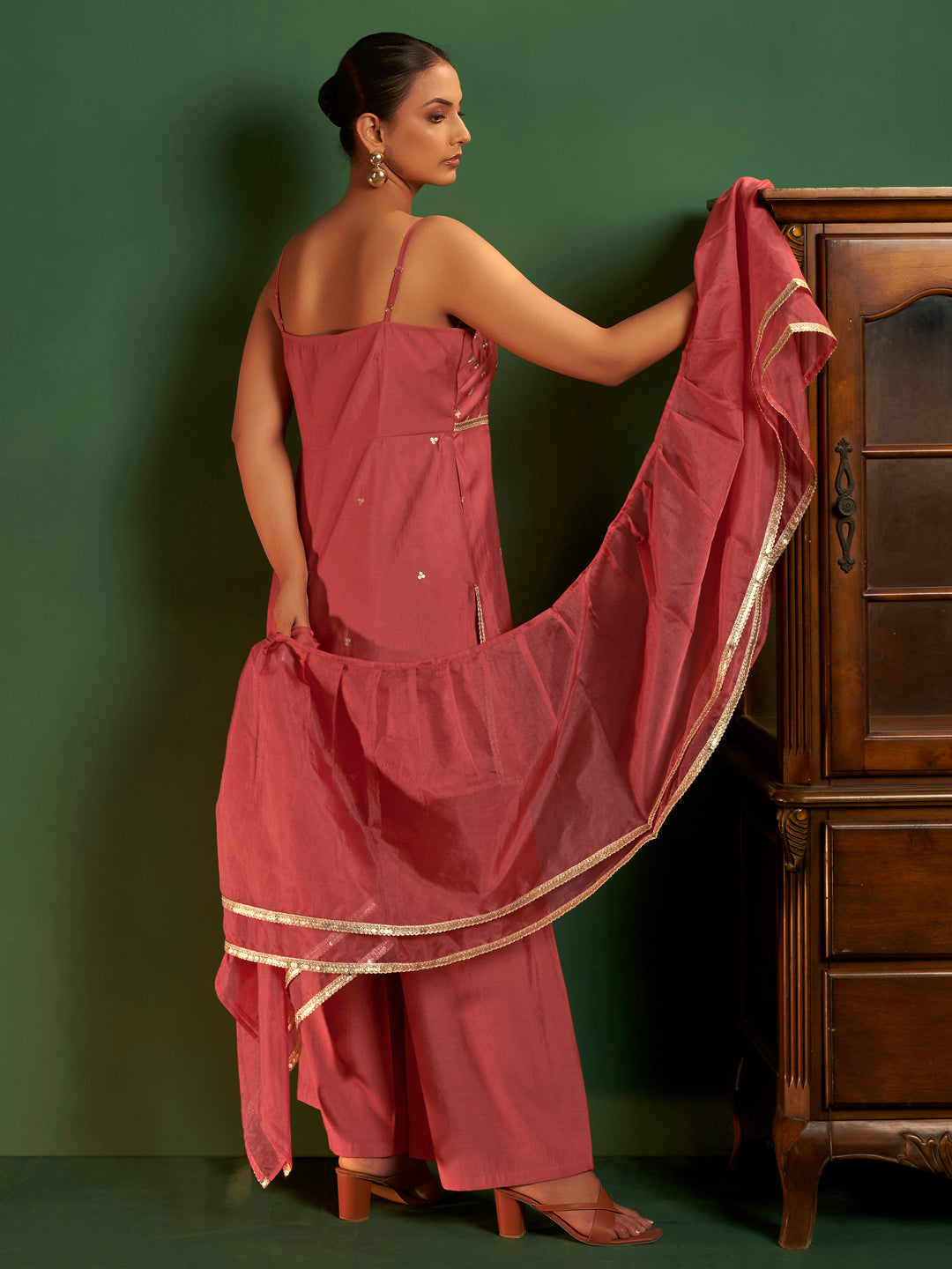 Chandrika Roman Chanderi Three-Piece Set