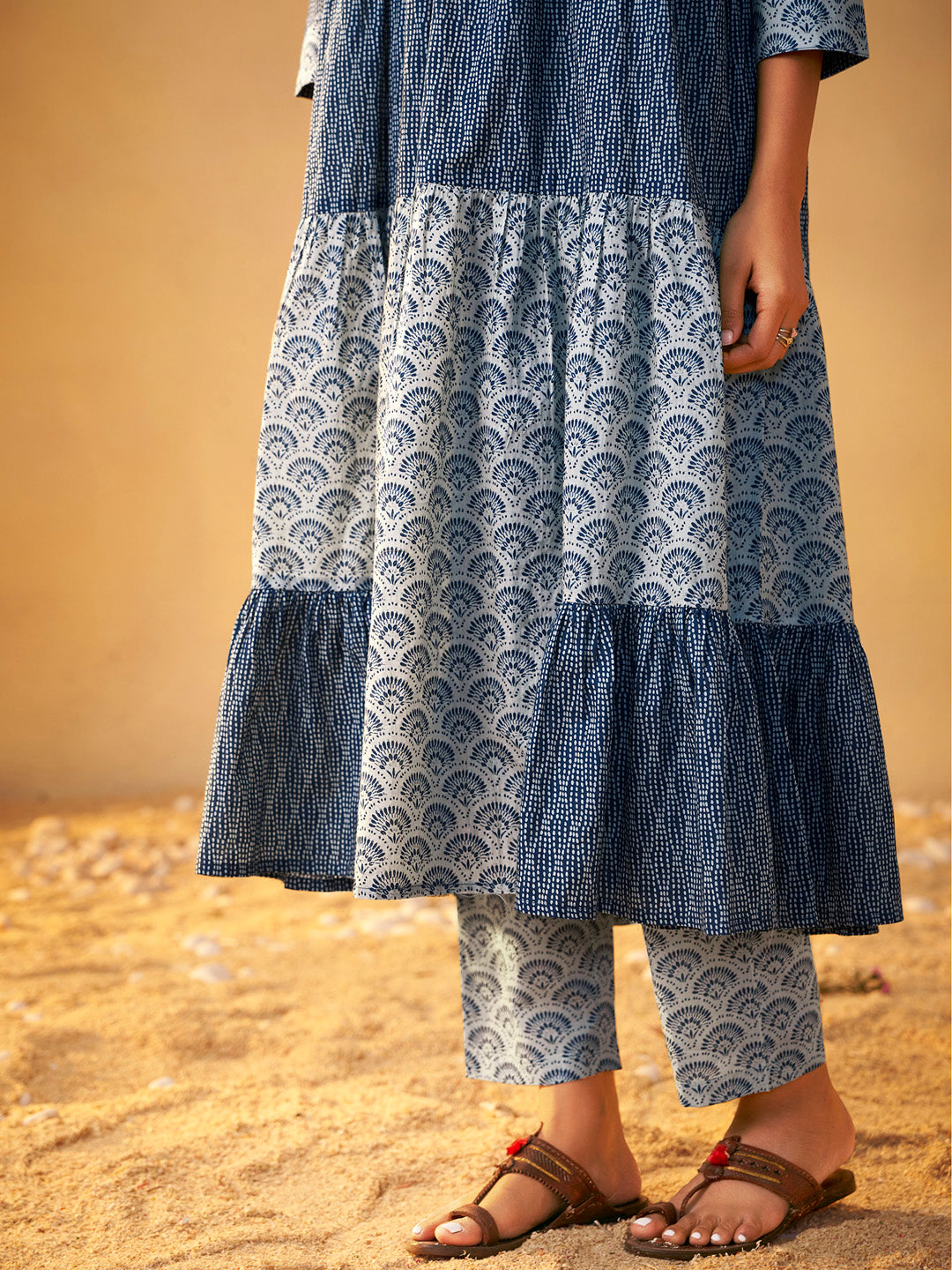 Taruvi Pure Cotton Anarkali Kurta Set